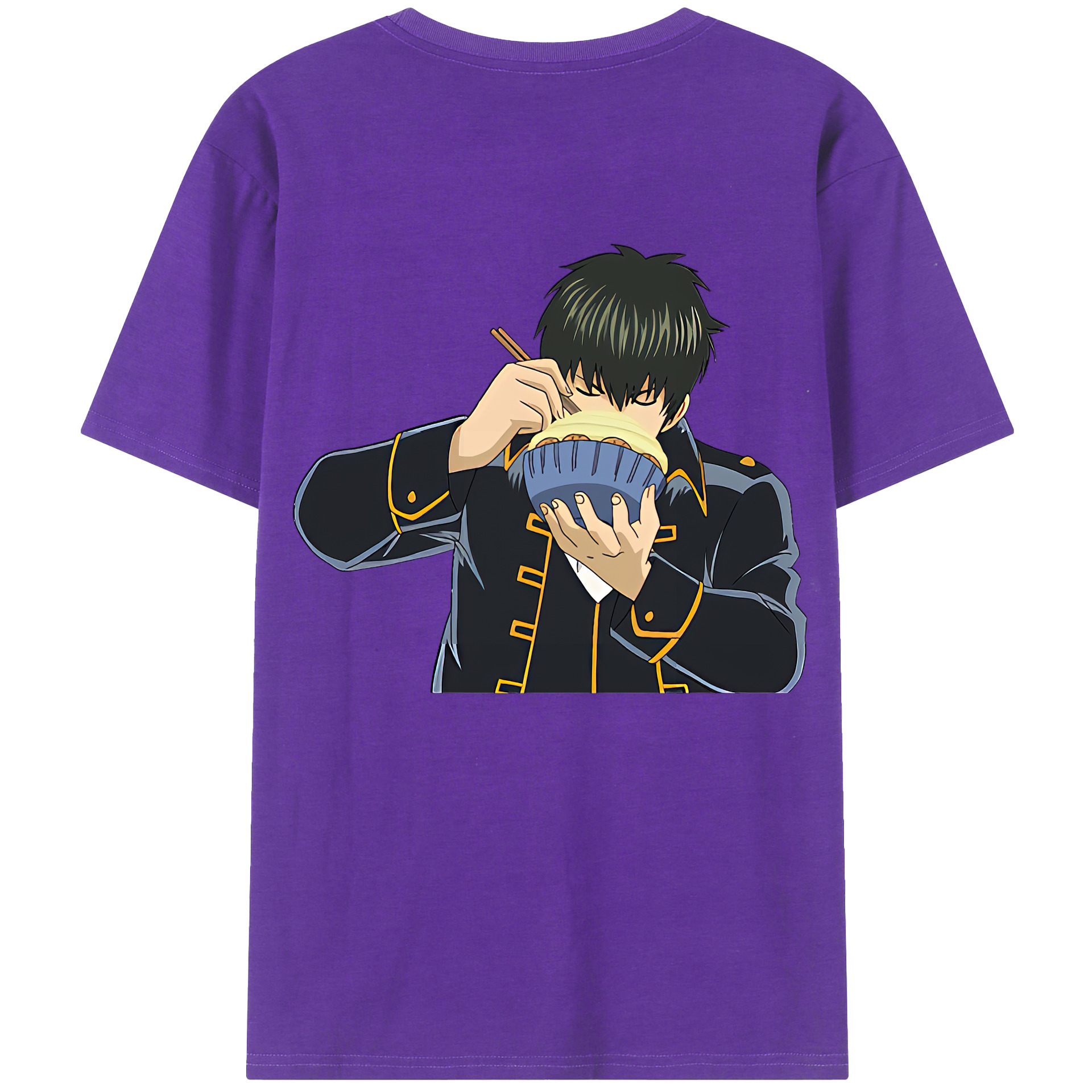 （画像用） ぎんたま 坂田銀時（さかたぎんとき） 神楽 志村新八（しむら しんぱち） GINTAMA Sakata Gintoki Kagura Shimura Shinpachi 綿100％ メンズ半袖Tシャツ（バックプリント） 通気性