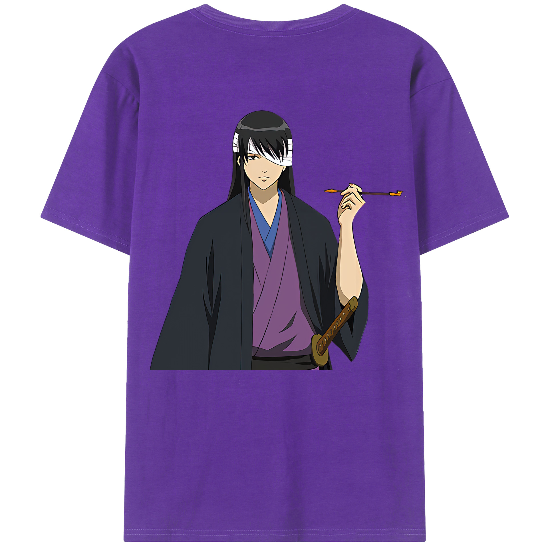 （画像用） ぎんたま 坂田銀時（さかたぎんとき） 神楽 志村新八（しむら しんぱち） GINTAMA Sakata Gintoki Kagura Shimura Shinpachi 綿100％ メンズ半袖Tシャツ（バックプリント） 通気性