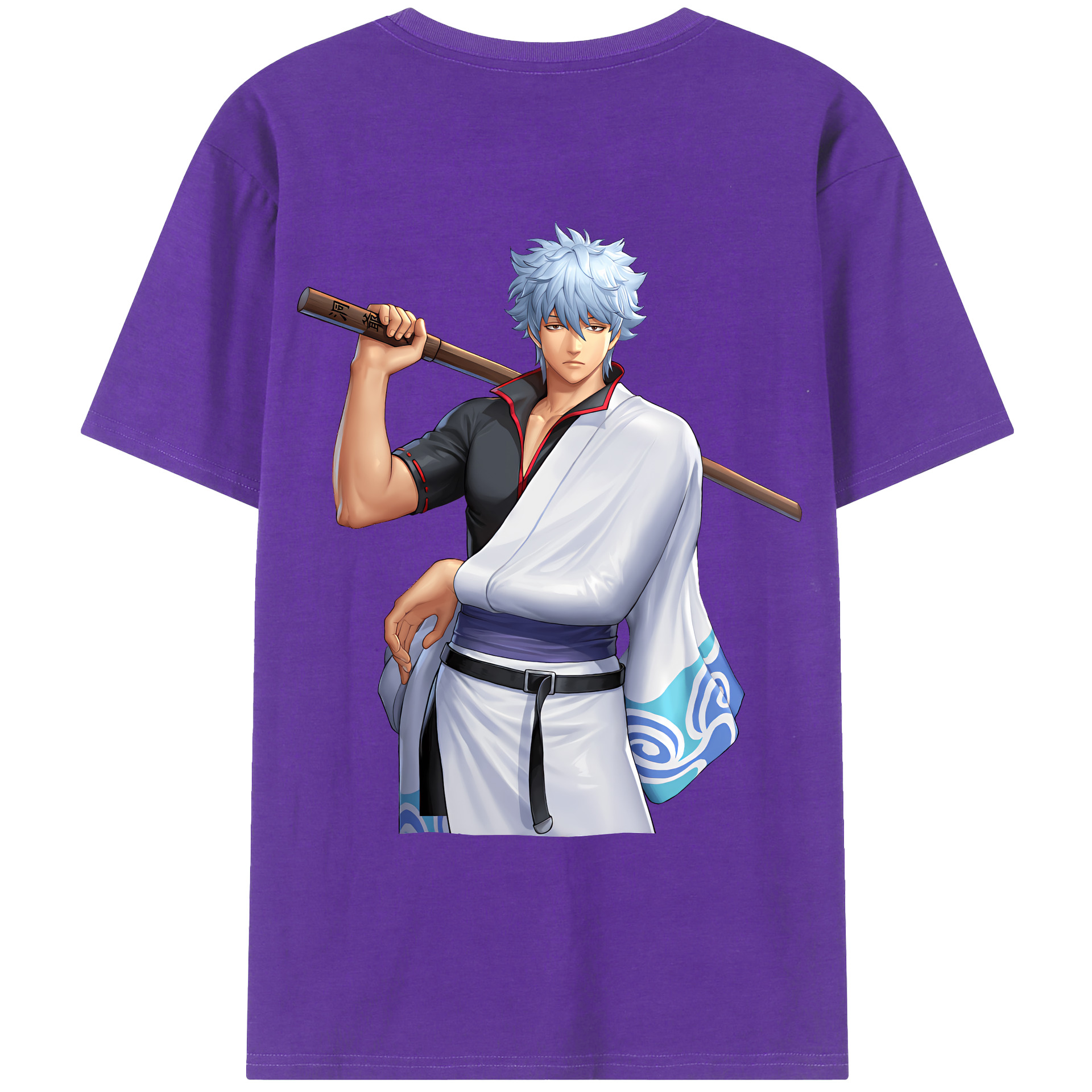 （画像用） ぎんたま 坂田銀時（さかたぎんとき） 神楽 志村新八（しむら しんぱち） GINTAMA Sakata Gintoki Kagura Shimura Shinpachi 綿100％ メンズ半袖Tシャツ（バックプリント） 通気性