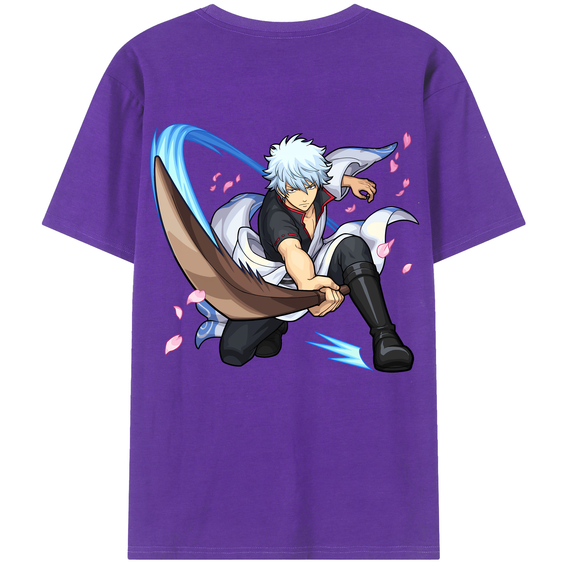 （画像用） ぎんたま 坂田銀時（さかたぎんとき） 神楽 志村新八（しむら しんぱち） GINTAMA Sakata Gintoki Kagura Shimura Shinpachi 綿100％ メンズ半袖Tシャツ（バックプリント） 通気性