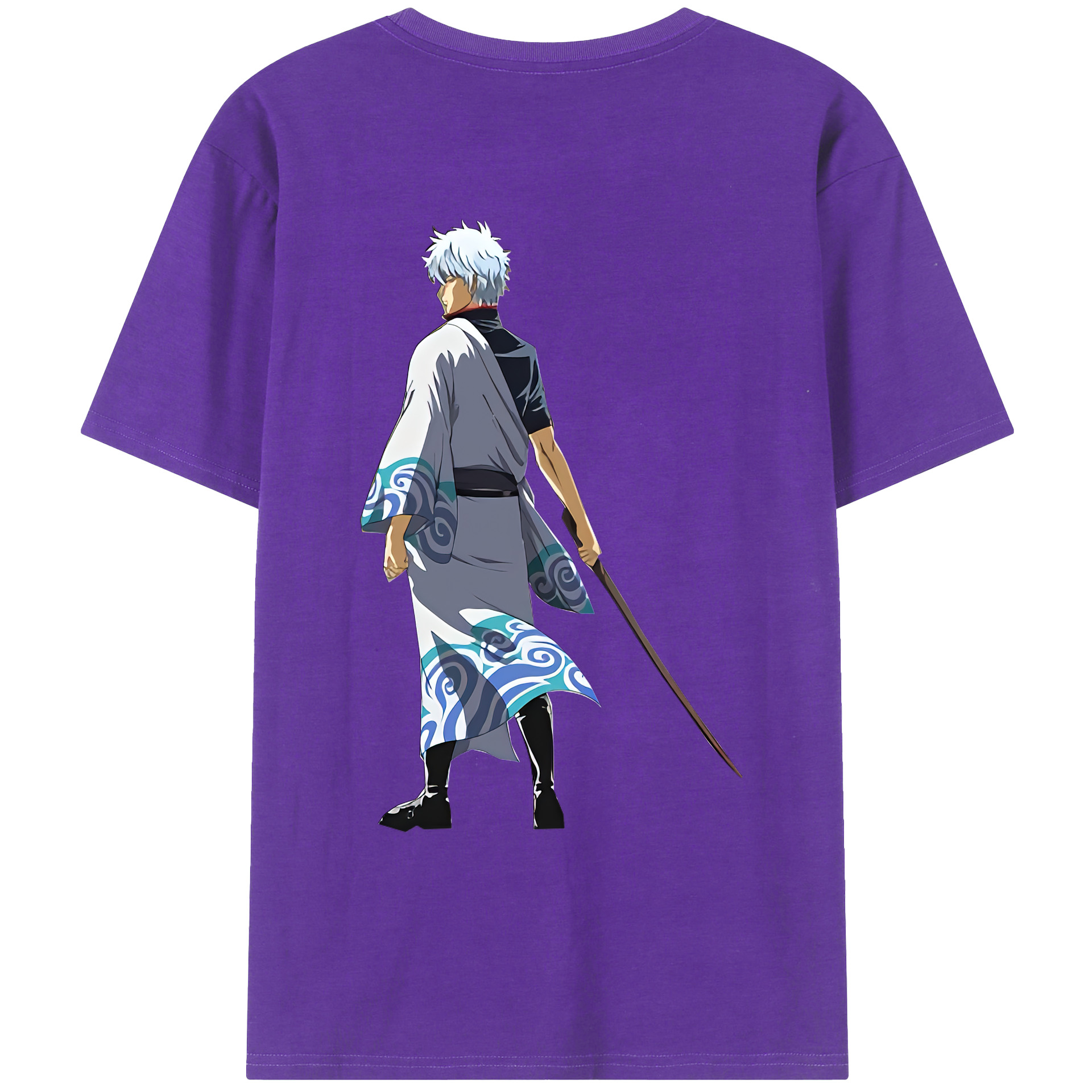 （画像用） ぎんたま 坂田銀時（さかたぎんとき） 神楽 志村新八（しむら しんぱち） GINTAMA Sakata Gintoki Kagura Shimura Shinpachi 綿100％ メンズ半袖Tシャツ（バックプリント） 通気性