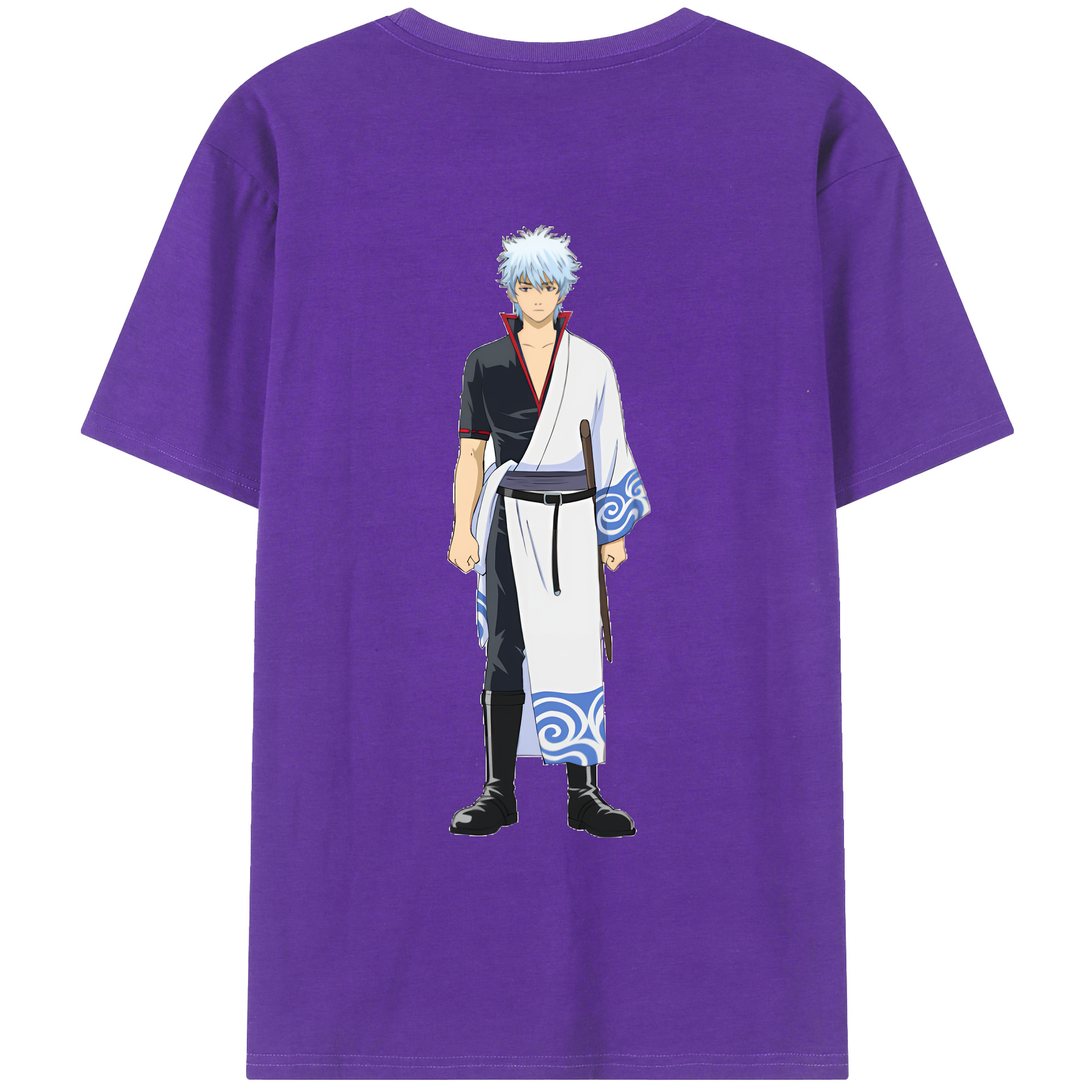 （画像用） ぎんたま 坂田銀時（さかたぎんとき） 神楽 志村新八（しむら しんぱち） GINTAMA Sakata Gintoki Kagura Shimura Shinpachi 綿100％ メンズ半袖Tシャツ（バックプリント） 通気性