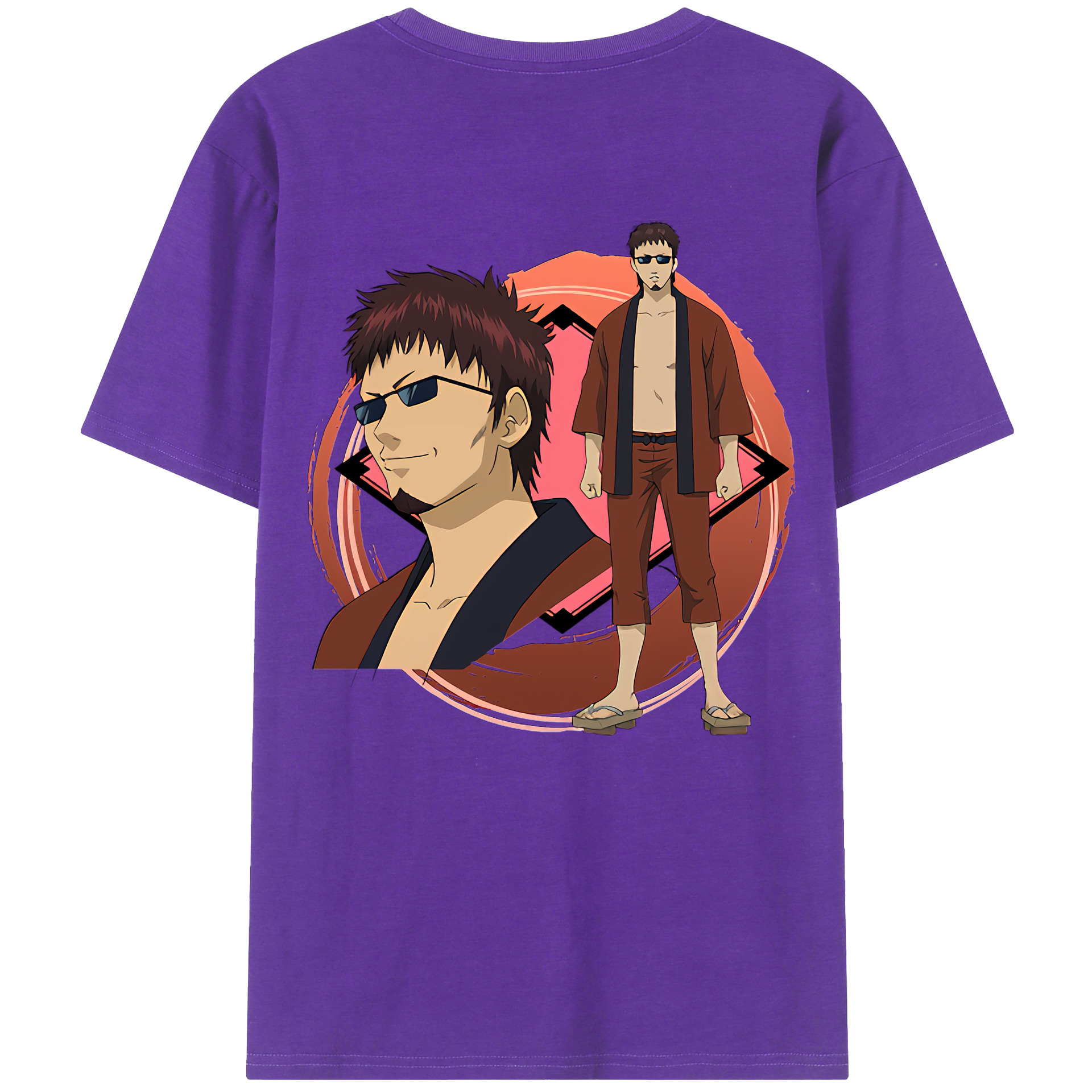 （画像用） ぎんたま 坂田銀時（さかたぎんとき） 神楽 志村新八（しむら しんぱち） GINTAMA Sakata Gintoki Kagura Shimura Shinpachi 綿100％ メンズ半袖Tシャツ（バックプリント） 通気性