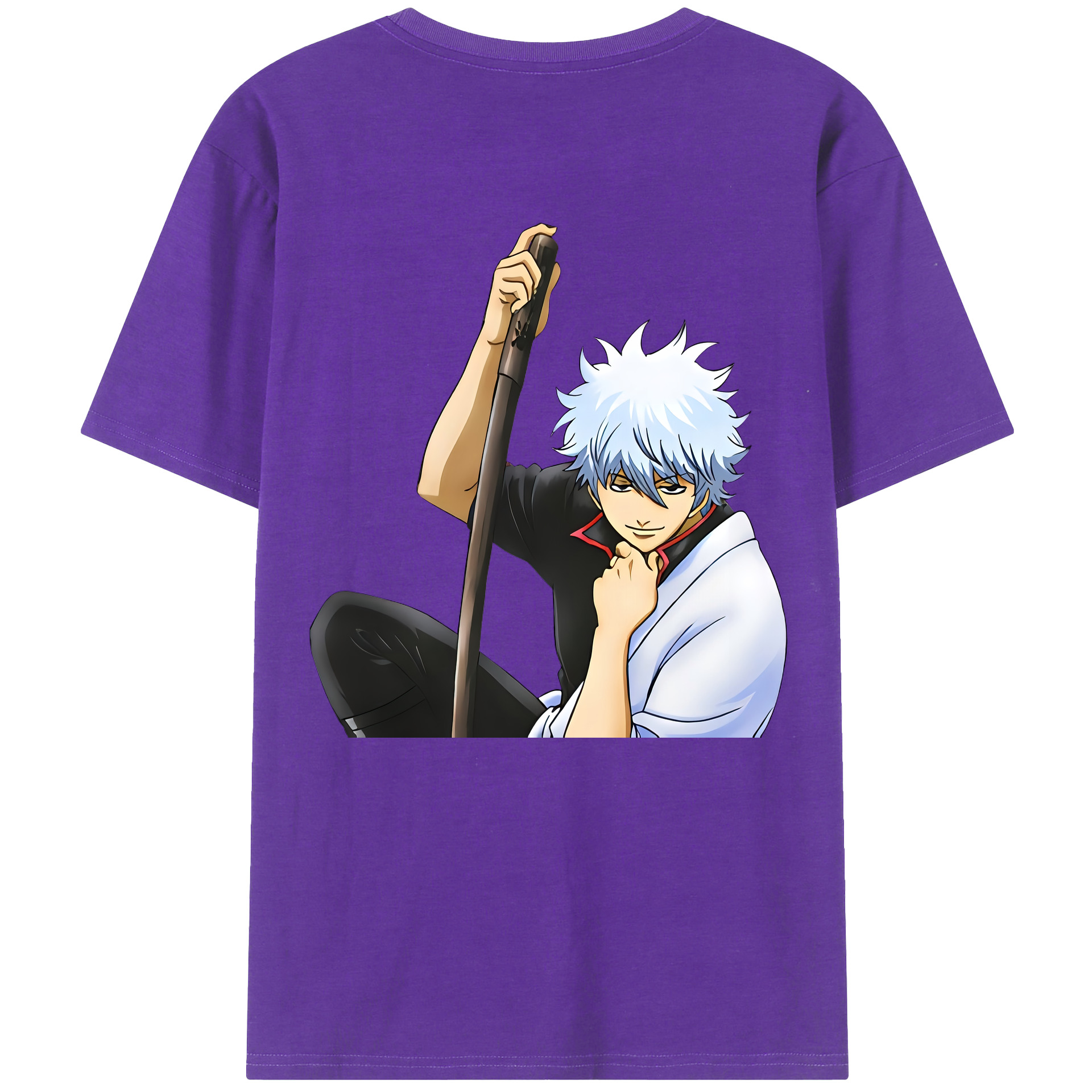 （画像用） ぎんたま 坂田銀時（さかたぎんとき） 神楽 志村新八（しむら しんぱち） GINTAMA Sakata Gintoki Kagura Shimura Shinpachi 綿100％ メンズ半袖Tシャツ（バックプリント） 通気性