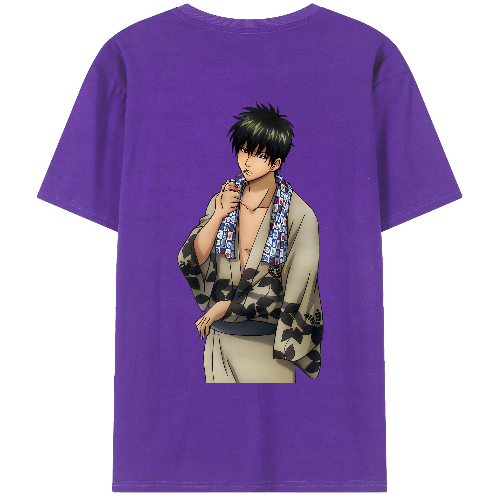 （画像用） ぎんたま 坂田銀時（さかたぎんとき） 神楽 志村新八（しむら しんぱち） GINTAMA Sakata Gintoki Kagura Shimura Shinpachi 綿100％ メンズ半袖Tシャツ（バックプリント） 通気性