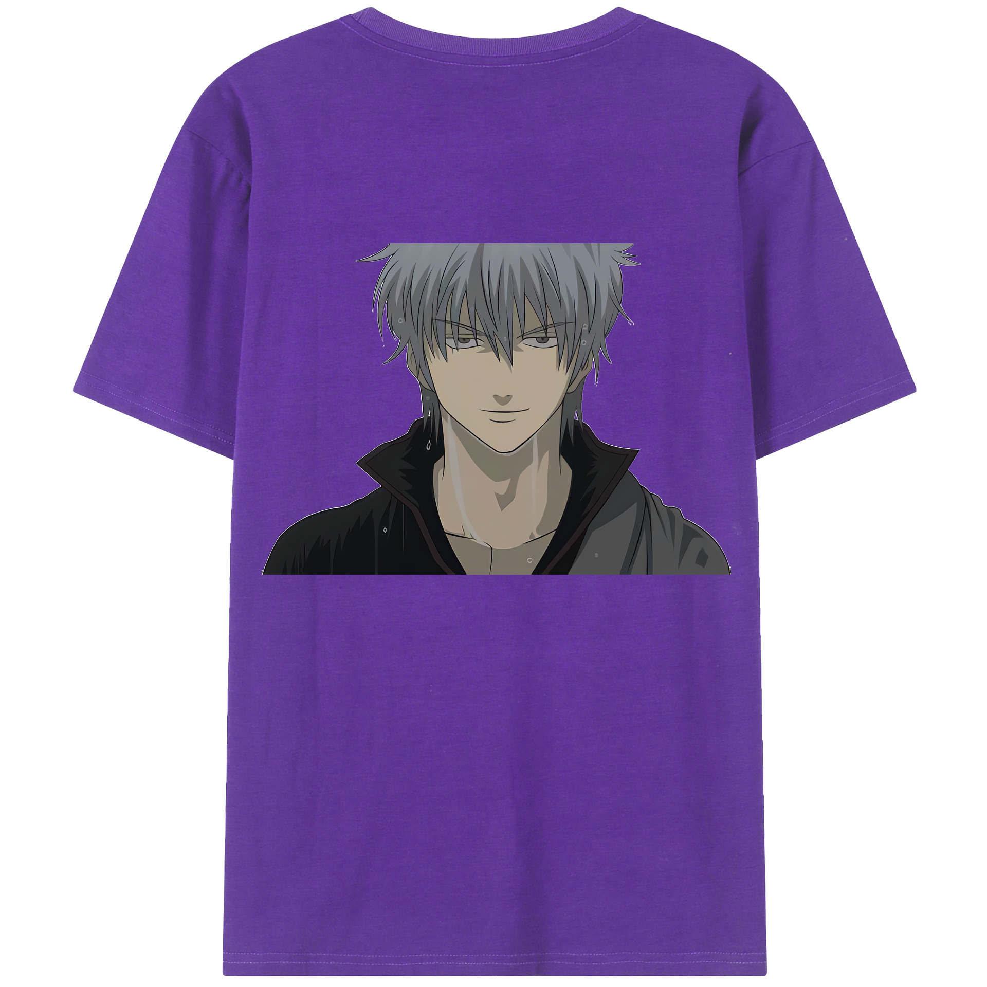 （画像用） ぎんたま 坂田銀時（さかたぎんとき） 神楽 志村新八（しむら しんぱち） GINTAMA Sakata Gintoki Kagura Shimura Shinpachi 綿100％ メンズ半袖Tシャツ（バックプリント） 通気性