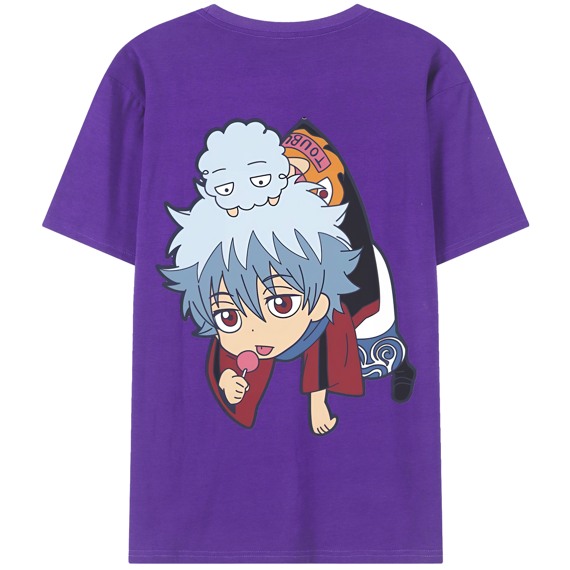 （画像用） ぎんたま 坂田銀時（さかたぎんとき） 神楽 志村新八（しむら しんぱち） GINTAMA Sakata Gintoki Kagura Shimura Shinpachi 綿100％ メンズ半袖Tシャツ（バックプリント） 通気性