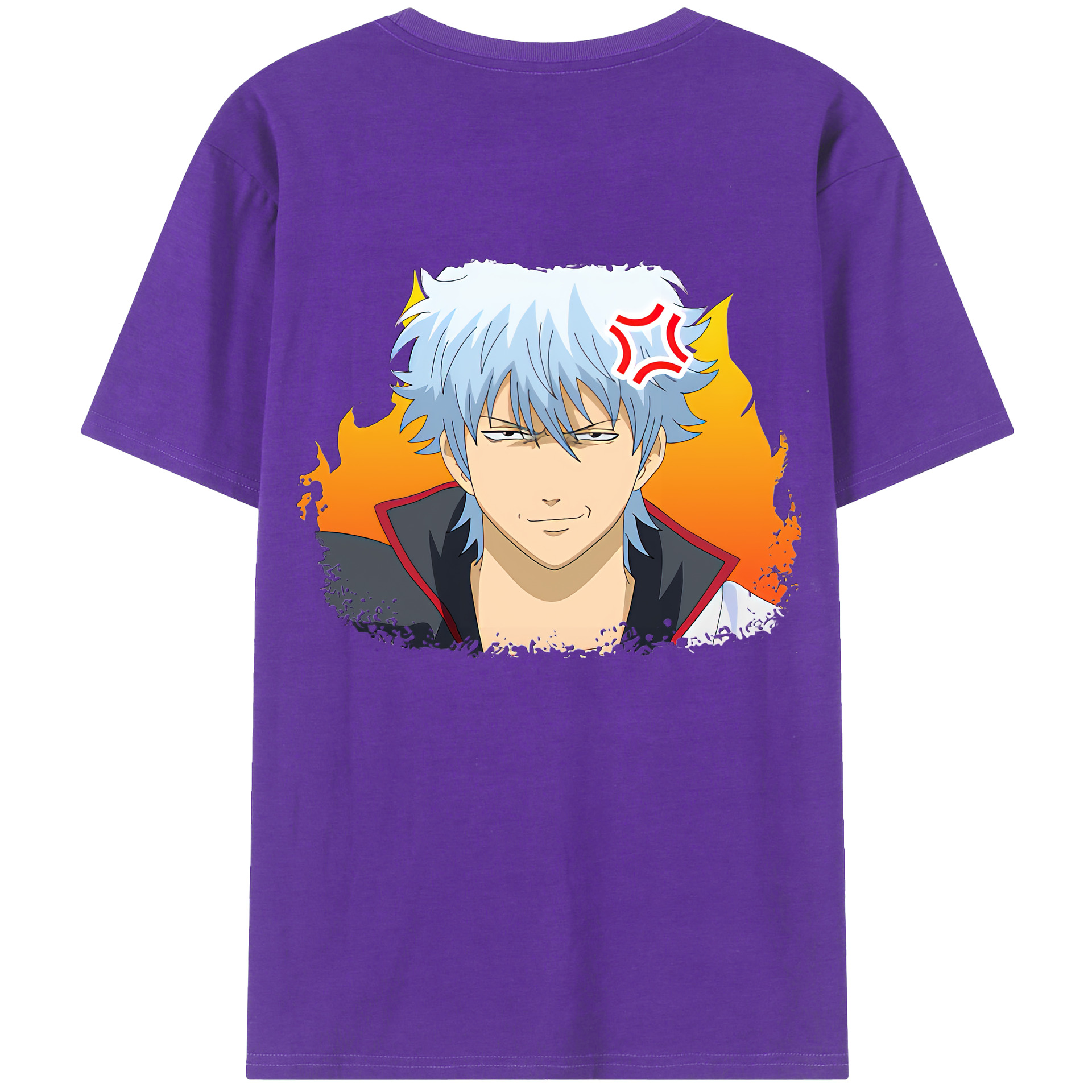 （画像用） ぎんたま 坂田銀時（さかたぎんとき） 神楽 志村新八（しむら しんぱち） GINTAMA Sakata Gintoki Kagura Shimura Shinpachi 綿100％ メンズ半袖Tシャツ（バックプリント） 通気性