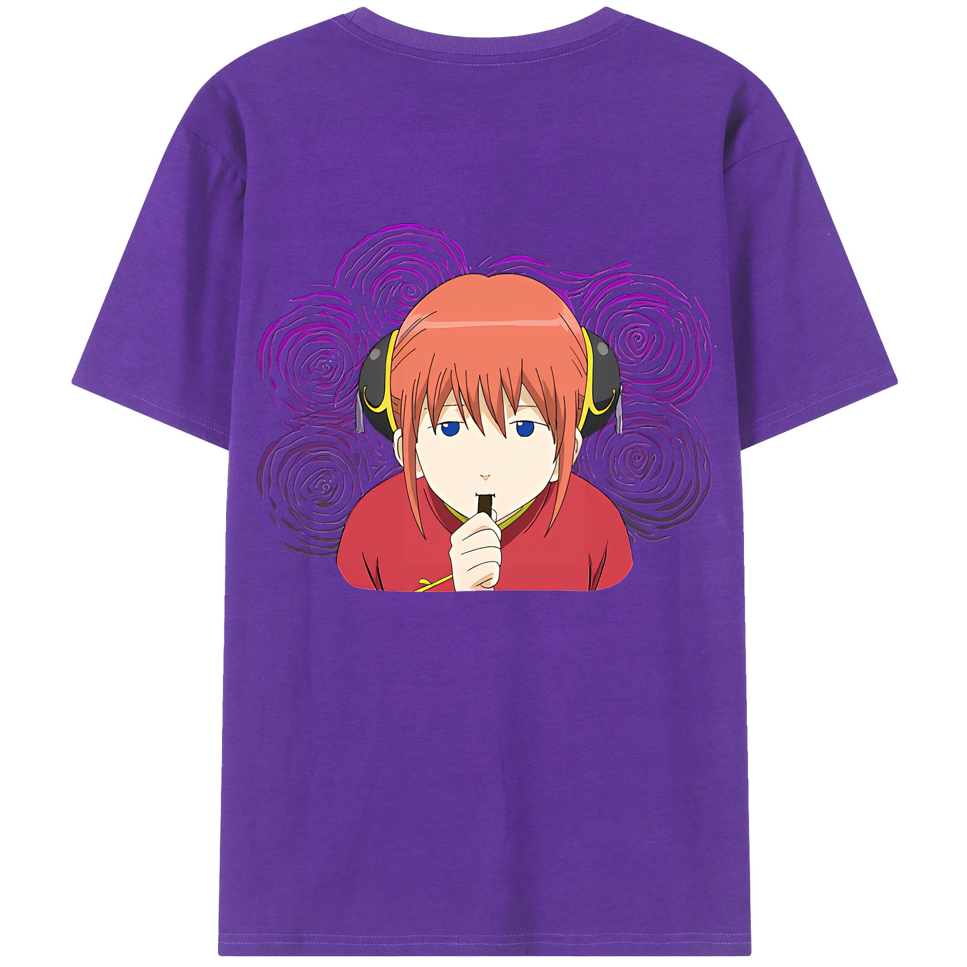 （画像用） ぎんたま 坂田銀時（さかたぎんとき） 神楽 志村新八（しむら しんぱち） GINTAMA Sakata Gintoki Kagura Shimura Shinpachi 綿100％ メンズ半袖Tシャツ（バックプリント） 通気性