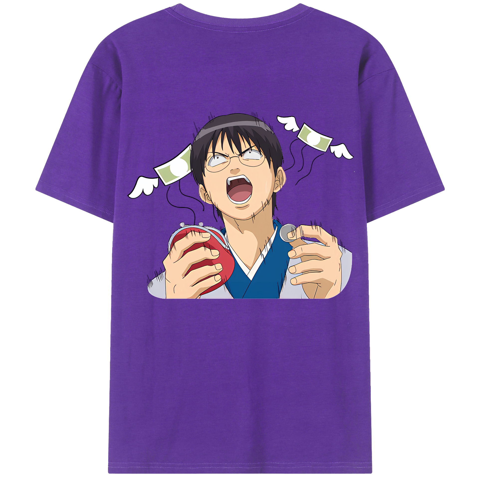 （画像用） ぎんたま 坂田銀時（さかたぎんとき） 神楽 志村新八（しむら しんぱち） GINTAMA Sakata Gintoki Kagura Shimura Shinpachi 綿100％ メンズ半袖Tシャツ（バックプリント） 通気性