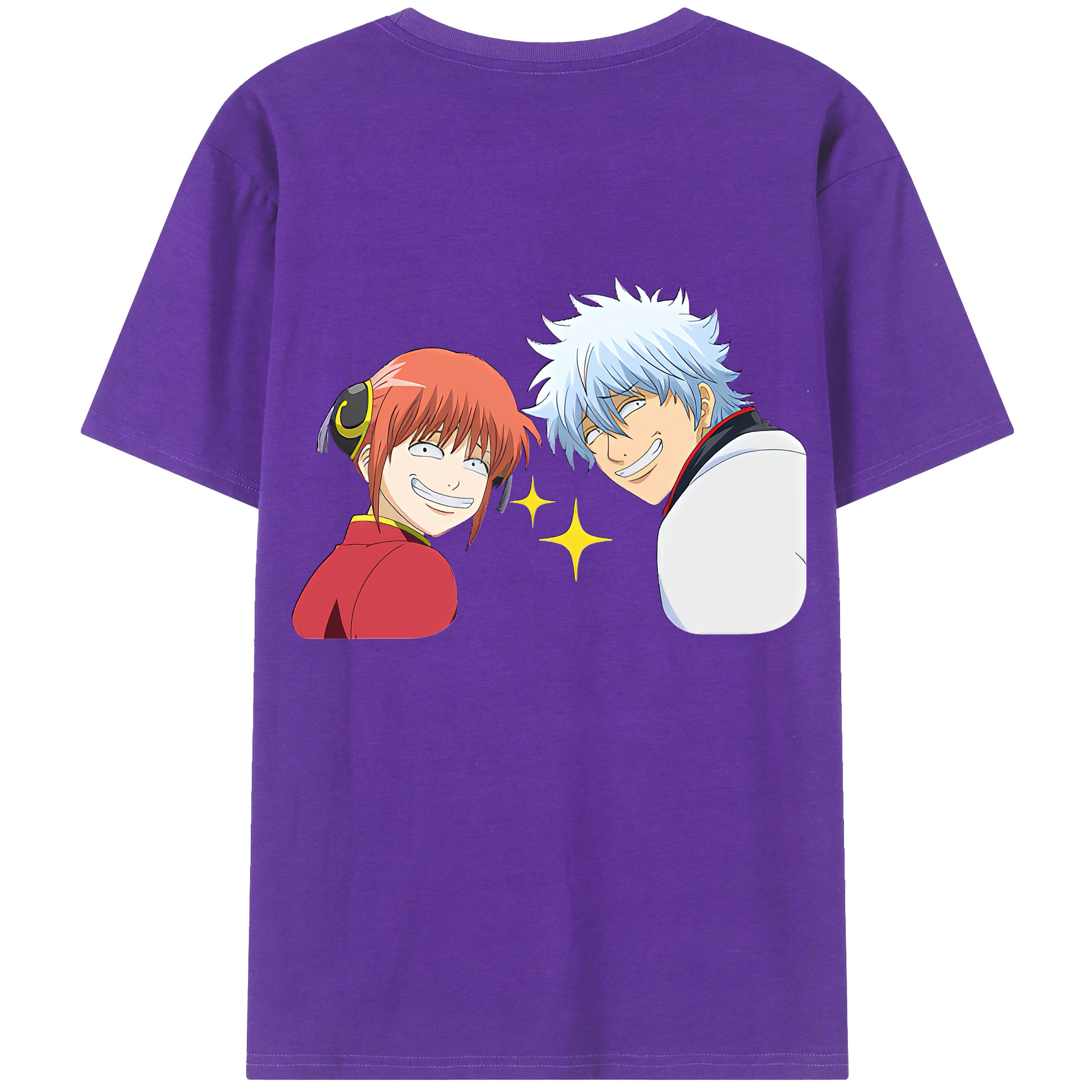 （画像用） ぎんたま 坂田銀時（さかたぎんとき） 神楽 志村新八（しむら しんぱち） GINTAMA Sakata Gintoki Kagura Shimura Shinpachi 綿100％ メンズ半袖Tシャツ（バックプリント） 通気性