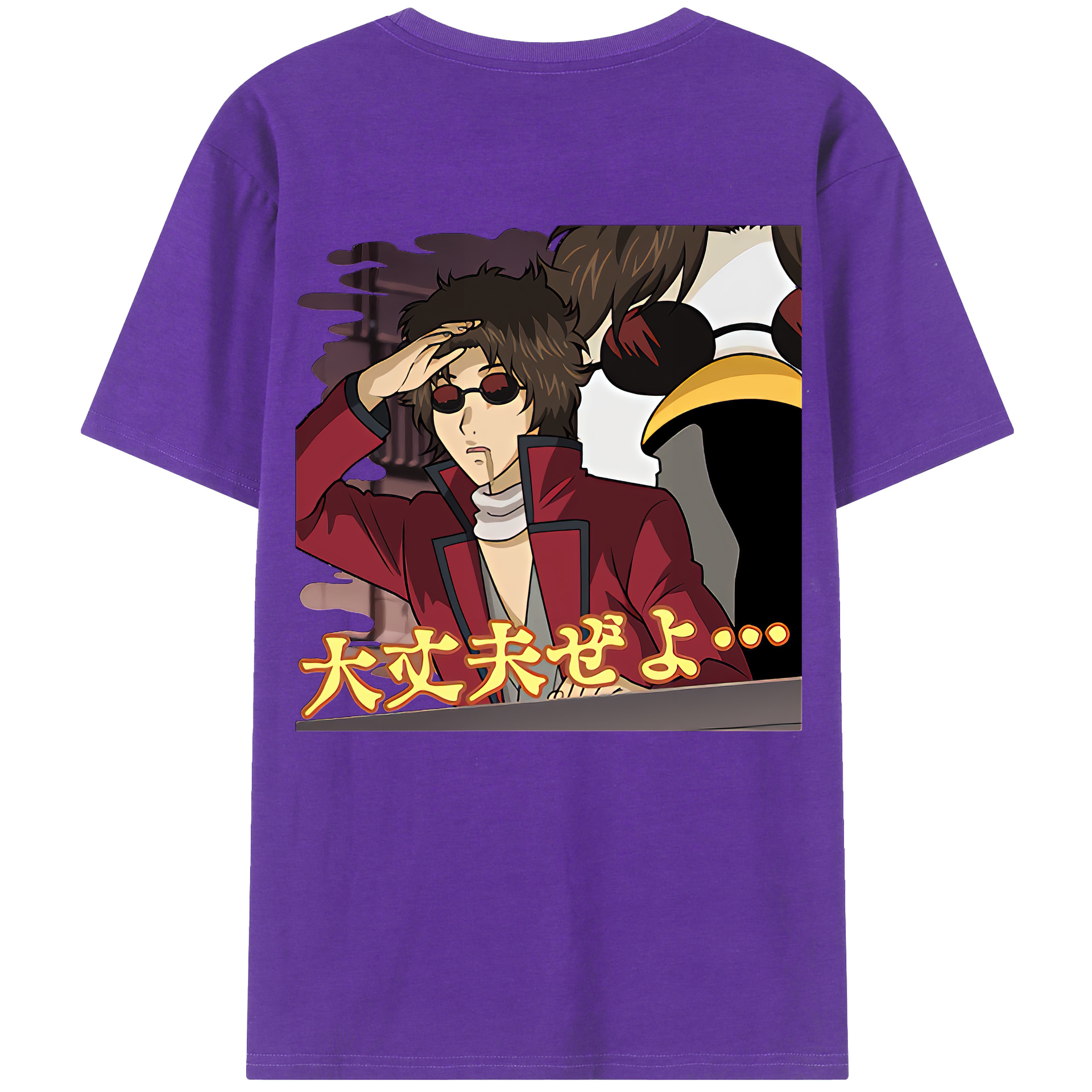 （画像用） ぎんたま 坂田銀時（さかたぎんとき） 神楽 志村新八（しむら しんぱち） GINTAMA Sakata Gintoki Kagura Shimura Shinpachi 綿100％ メンズ半袖Tシャツ（バックプリント） 通気性