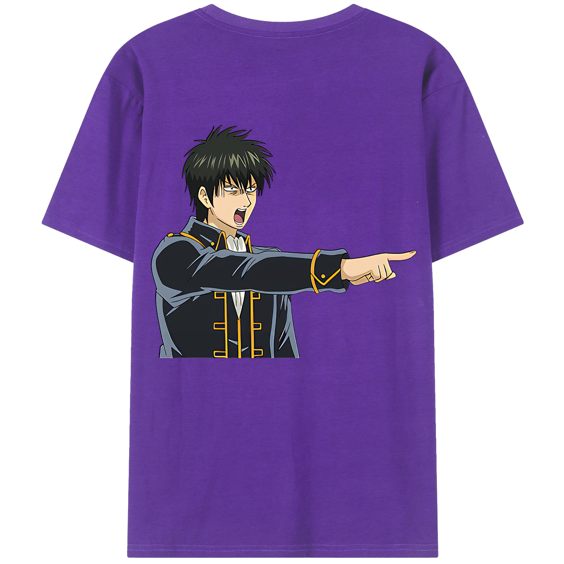 （画像用） ぎんたま 坂田銀時（さかたぎんとき） 神楽 志村新八（しむら しんぱち） GINTAMA Sakata Gintoki Kagura Shimura Shinpachi 綿100％ メンズ半袖Tシャツ（バックプリント） 通気性
