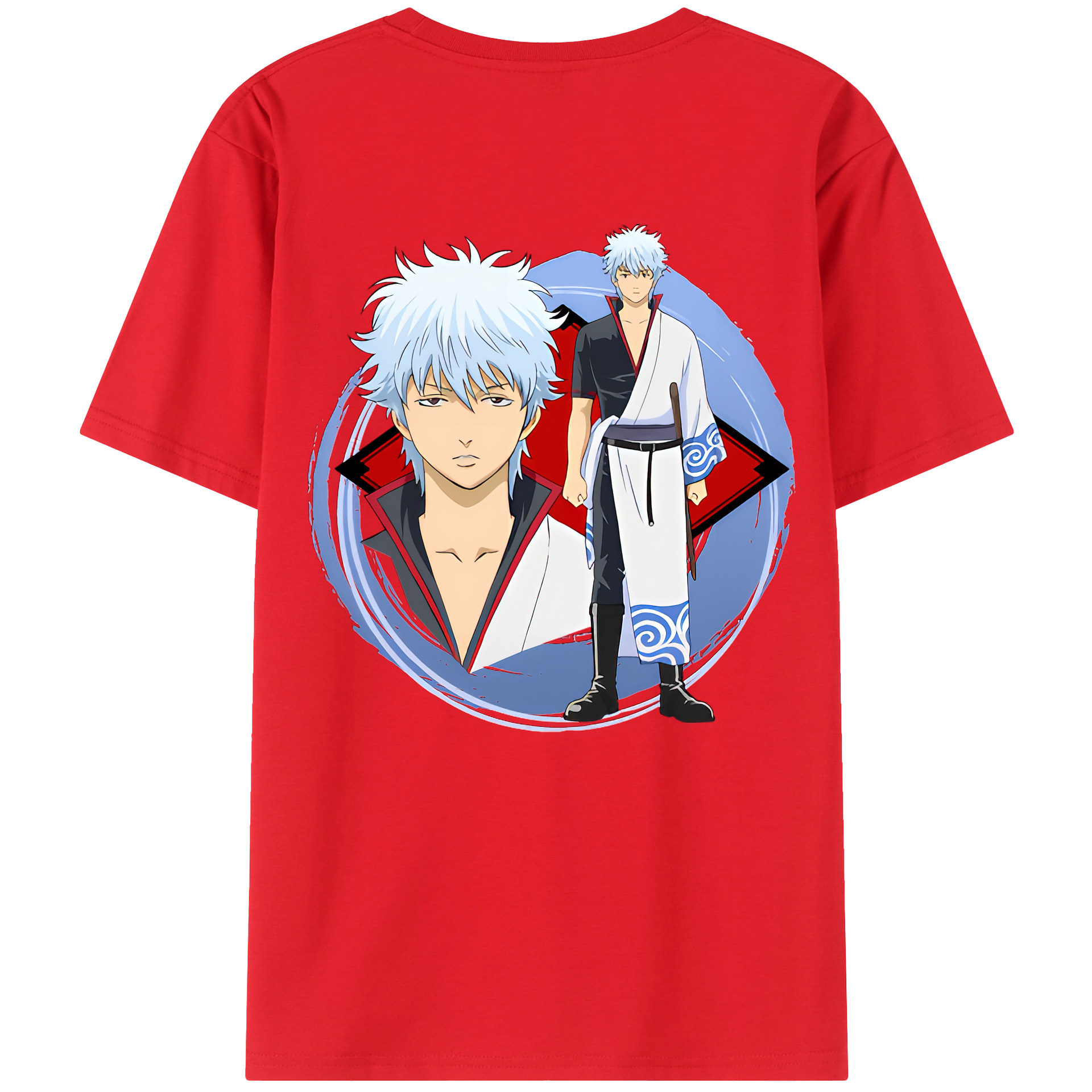 （画像用） ぎんたま 坂田銀時（さかたぎんとき） 神楽 志村新八（しむら しんぱち） GINTAMA Sakata Gintoki Kagura Shimura Shinpachi 綿100％ メンズ半袖Tシャツ（バックプリント） 通気性