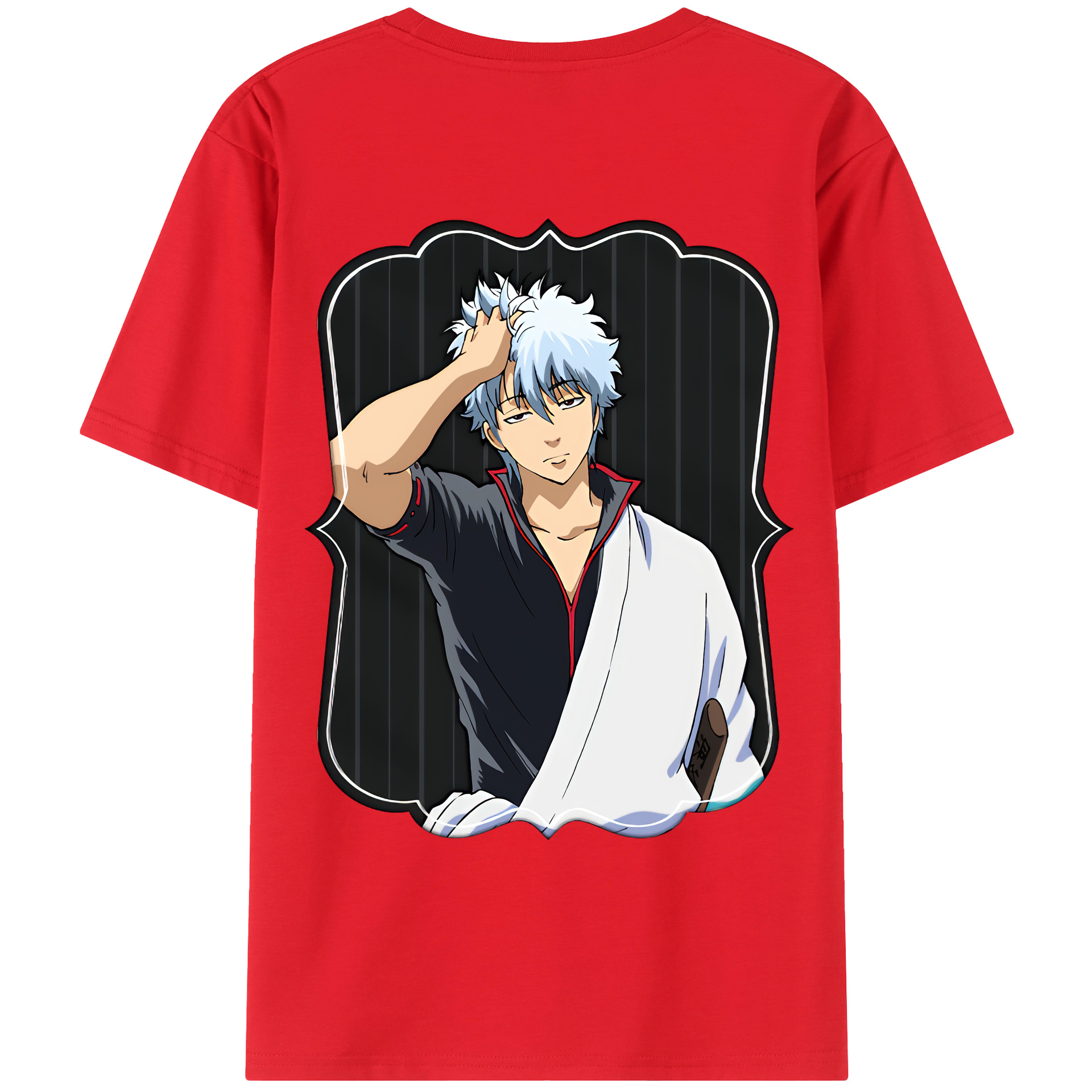 （画像用） ぎんたま 坂田銀時（さかたぎんとき） 神楽 志村新八（しむら しんぱち） GINTAMA Sakata Gintoki Kagura Shimura Shinpachi 綿100％ メンズ半袖Tシャツ（バックプリント） 通気性