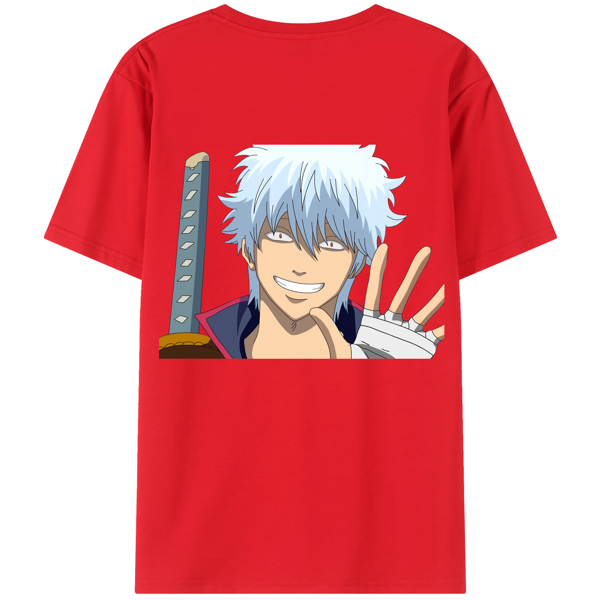 （画像用） ぎんたま 坂田銀時（さかたぎんとき） 神楽 志村新八（しむら しんぱち） GINTAMA Sakata Gintoki Kagura Shimura Shinpachi 綿100％ メンズ半袖Tシャツ（バックプリント） 通気性
