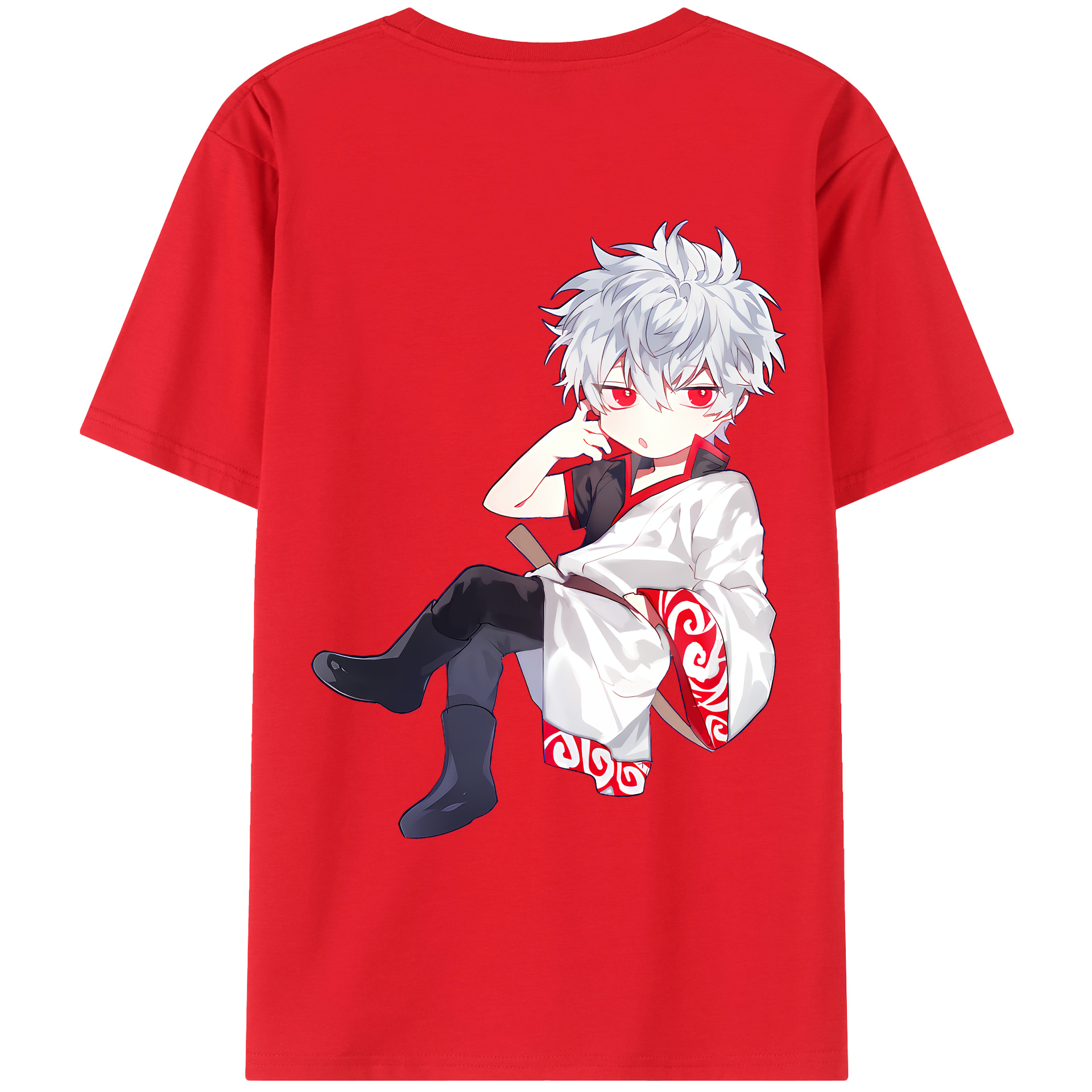 （画像用） ぎんたま 坂田銀時（さかたぎんとき） 神楽 志村新八（しむら しんぱち） GINTAMA Sakata Gintoki Kagura Shimura Shinpachi 綿100％ メンズ半袖Tシャツ（バックプリント） 通気性