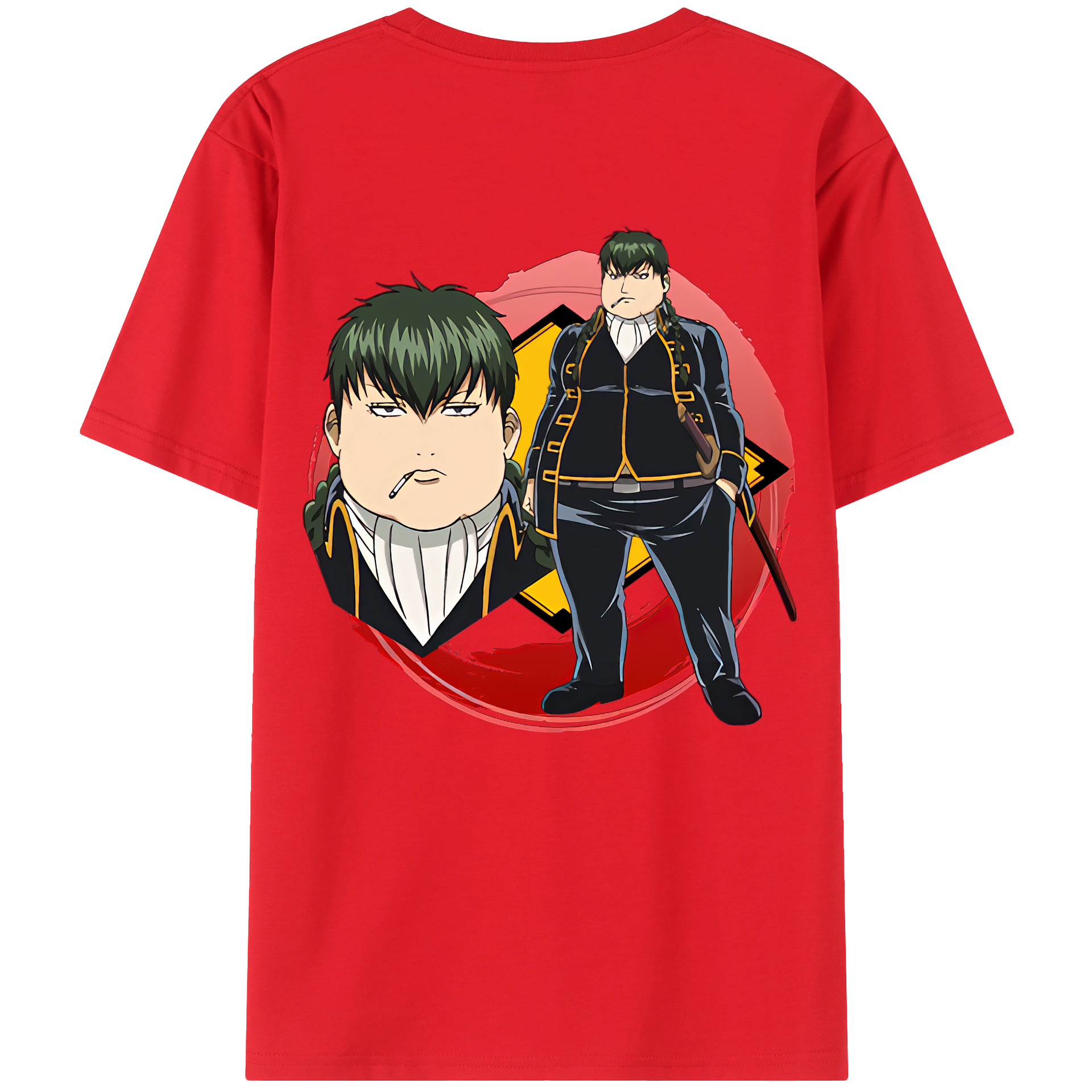 （画像用） ぎんたま 坂田銀時（さかたぎんとき） 神楽 志村新八（しむら しんぱち） GINTAMA Sakata Gintoki Kagura Shimura Shinpachi 綿100％ メンズ半袖Tシャツ（バックプリント） 通気性