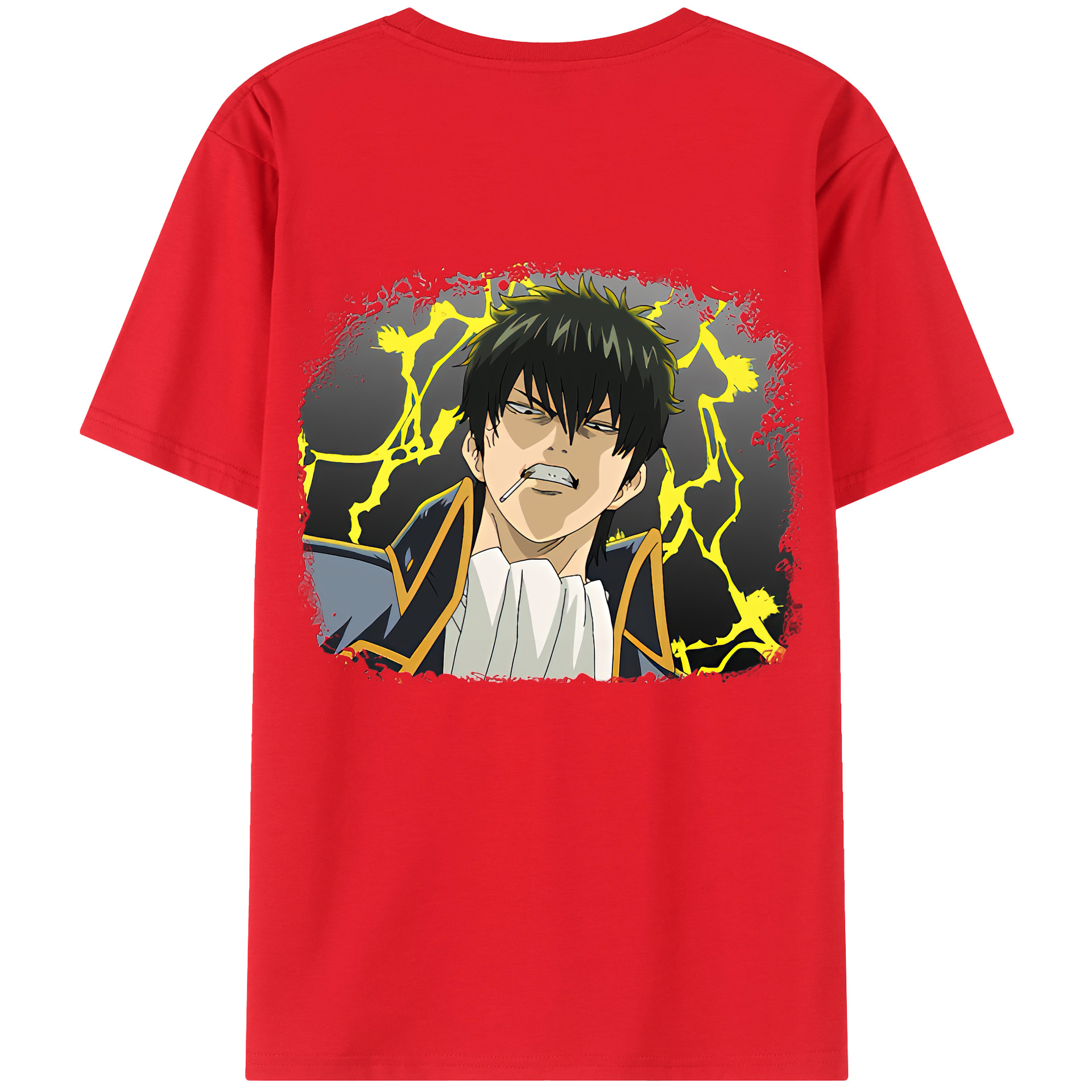 （画像用） ぎんたま 坂田銀時（さかたぎんとき） 神楽 志村新八（しむら しんぱち） GINTAMA Sakata Gintoki Kagura Shimura Shinpachi 綿100％ メンズ半袖Tシャツ（バックプリント） 通気性