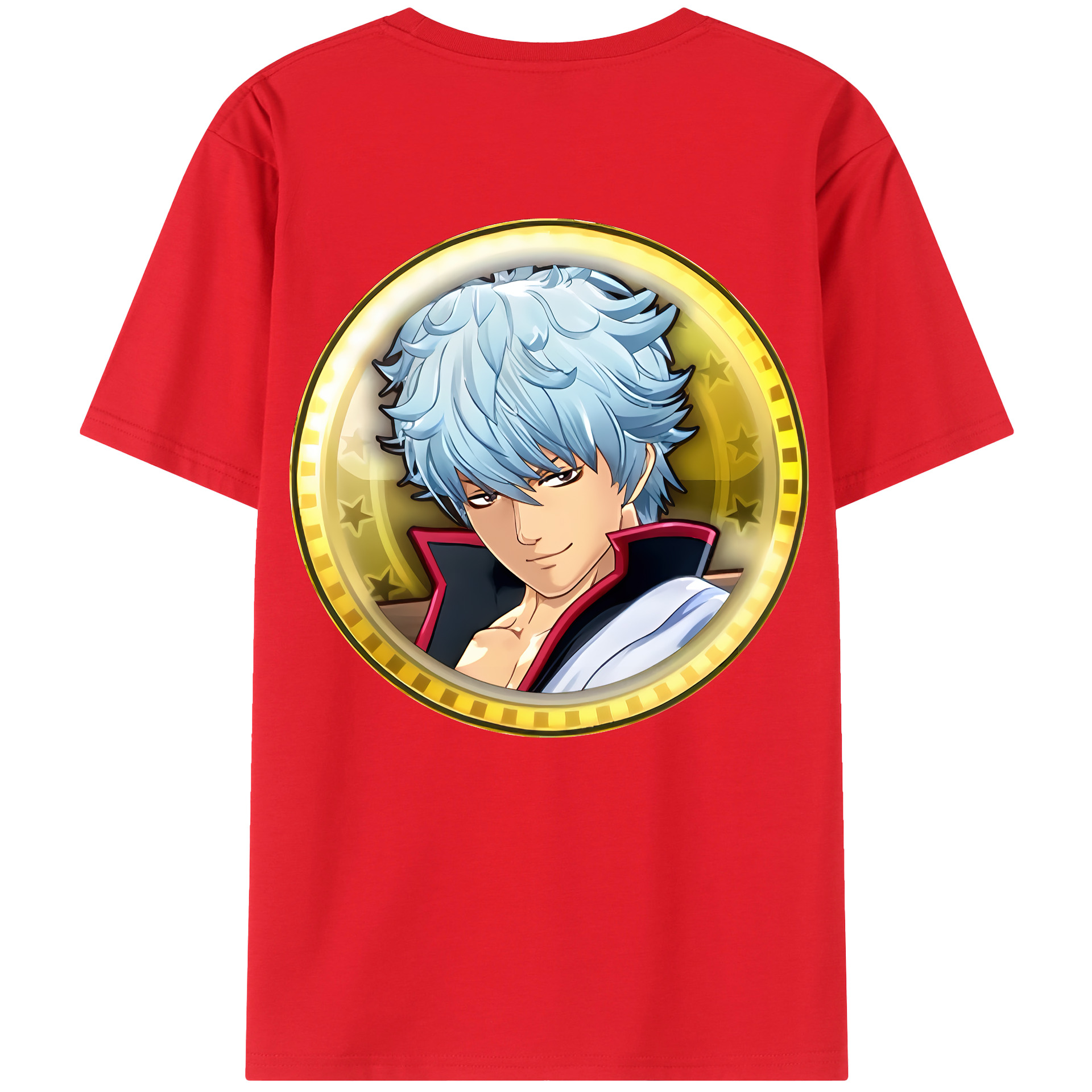 （画像用） ぎんたま 坂田銀時（さかたぎんとき） 神楽 志村新八（しむら しんぱち） GINTAMA Sakata Gintoki Kagura Shimura Shinpachi 綿100％ メンズ半袖Tシャツ（バックプリント） 通気性