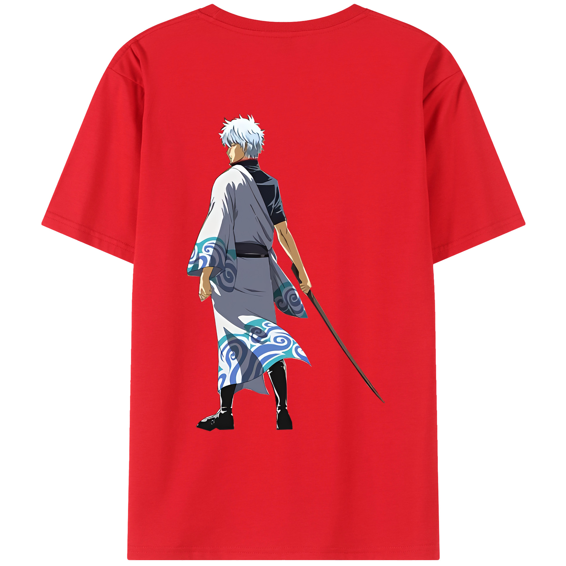 （画像用） ぎんたま 坂田銀時（さかたぎんとき） 神楽 志村新八（しむら しんぱち） GINTAMA Sakata Gintoki Kagura Shimura Shinpachi 綿100％ メンズ半袖Tシャツ（バックプリント） 通気性