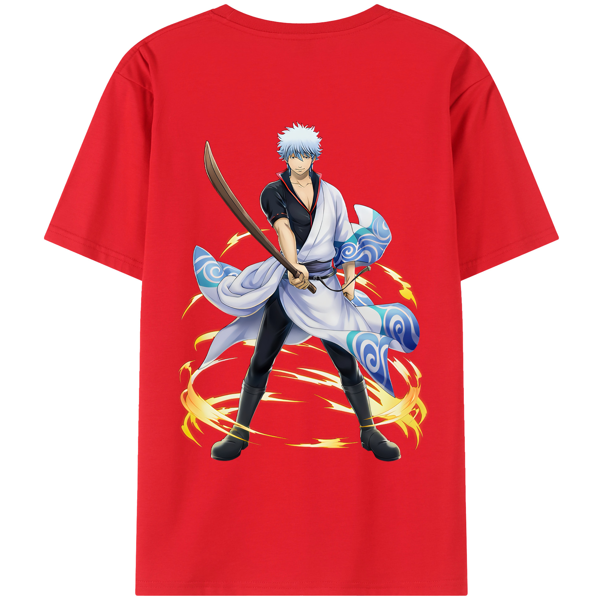 （画像用） ぎんたま 坂田銀時（さかたぎんとき） 神楽 志村新八（しむら しんぱち） GINTAMA Sakata Gintoki Kagura Shimura Shinpachi 綿100％ メンズ半袖Tシャツ（バックプリント） 通気性