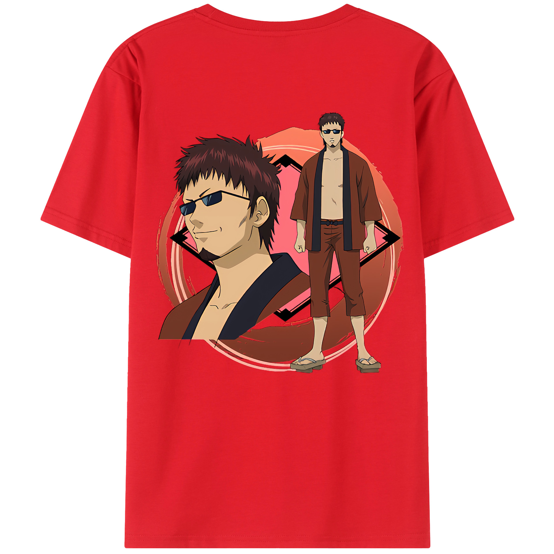 （画像用） ぎんたま 坂田銀時（さかたぎんとき） 神楽 志村新八（しむら しんぱち） GINTAMA Sakata Gintoki Kagura Shimura Shinpachi 綿100％ メンズ半袖Tシャツ（バックプリント） 通気性