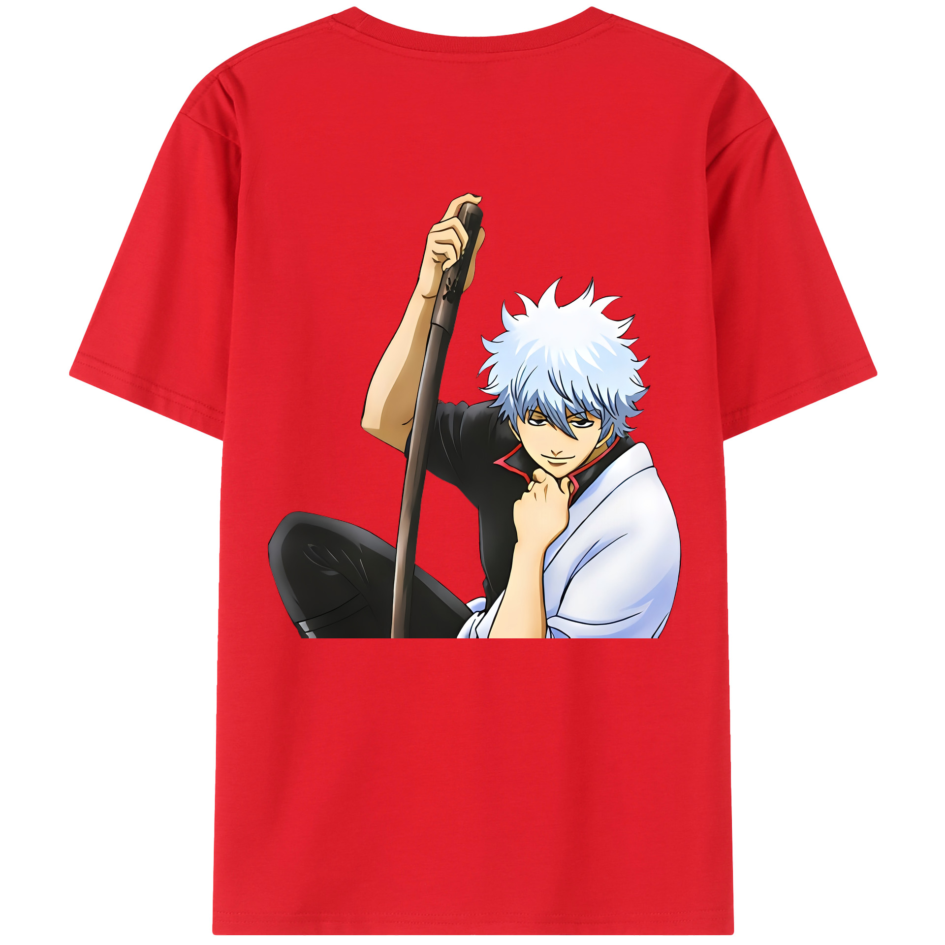 （画像用） ぎんたま 坂田銀時（さかたぎんとき） 神楽 志村新八（しむら しんぱち） GINTAMA Sakata Gintoki Kagura Shimura Shinpachi 綿100％ メンズ半袖Tシャツ（バックプリント） 通気性