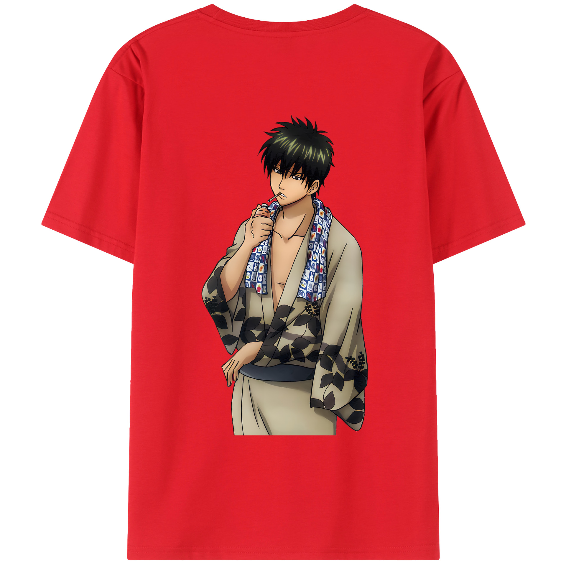 （画像用） ぎんたま 坂田銀時（さかたぎんとき） 神楽 志村新八（しむら しんぱち） GINTAMA Sakata Gintoki Kagura Shimura Shinpachi 綿100％ メンズ半袖Tシャツ（バックプリント） 通気性