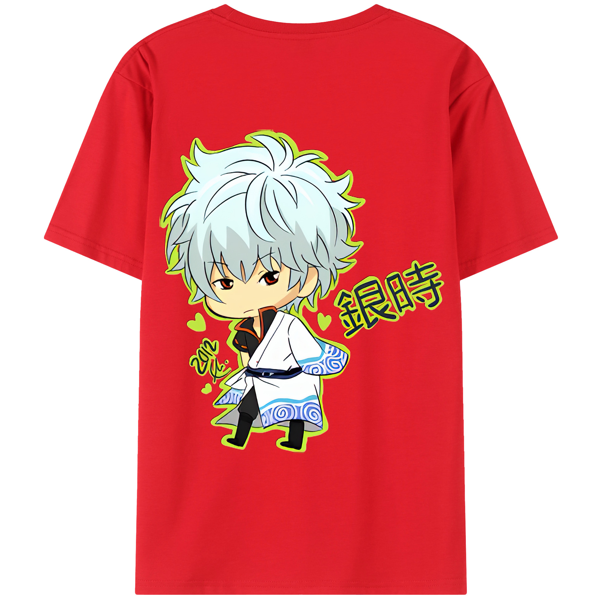（画像用） ぎんたま 坂田銀時（さかたぎんとき） 神楽 志村新八（しむら しんぱち） GINTAMA Sakata Gintoki Kagura Shimura Shinpachi 綿100％ メンズ半袖Tシャツ（バックプリント） 通気性