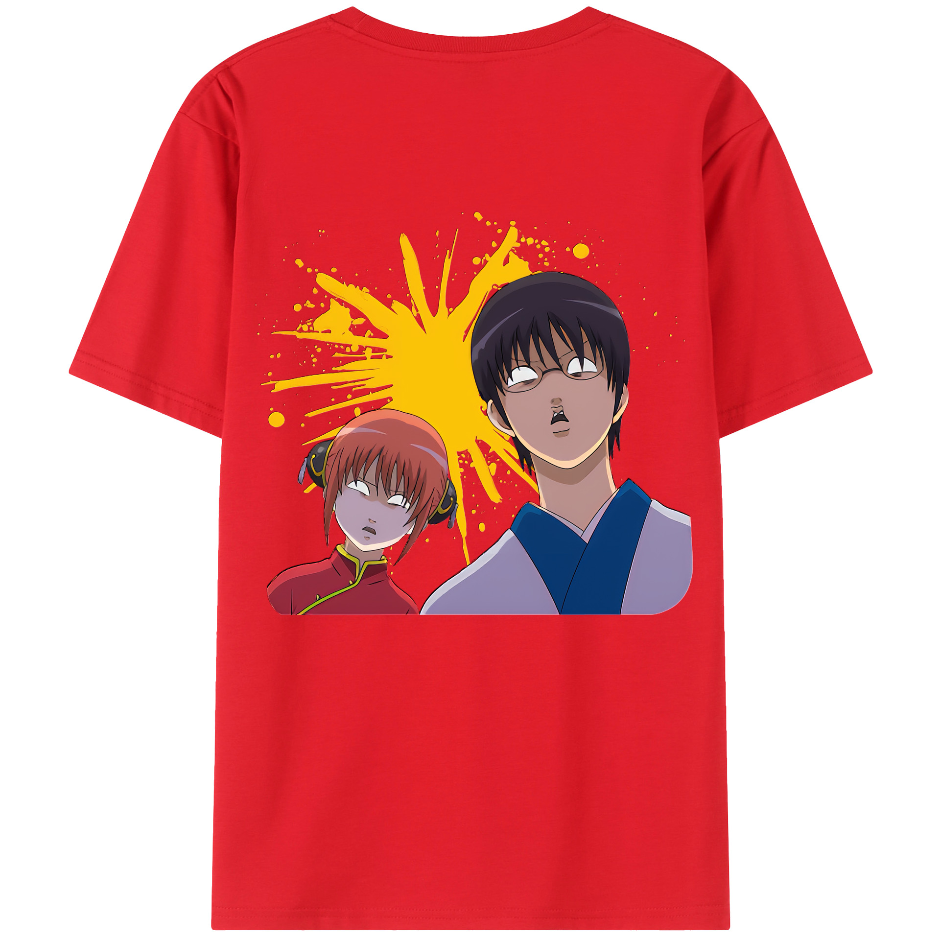 （画像用） ぎんたま 坂田銀時（さかたぎんとき） 神楽 志村新八（しむら しんぱち） GINTAMA Sakata Gintoki Kagura Shimura Shinpachi 綿100％ メンズ半袖Tシャツ（バックプリント） 通気性