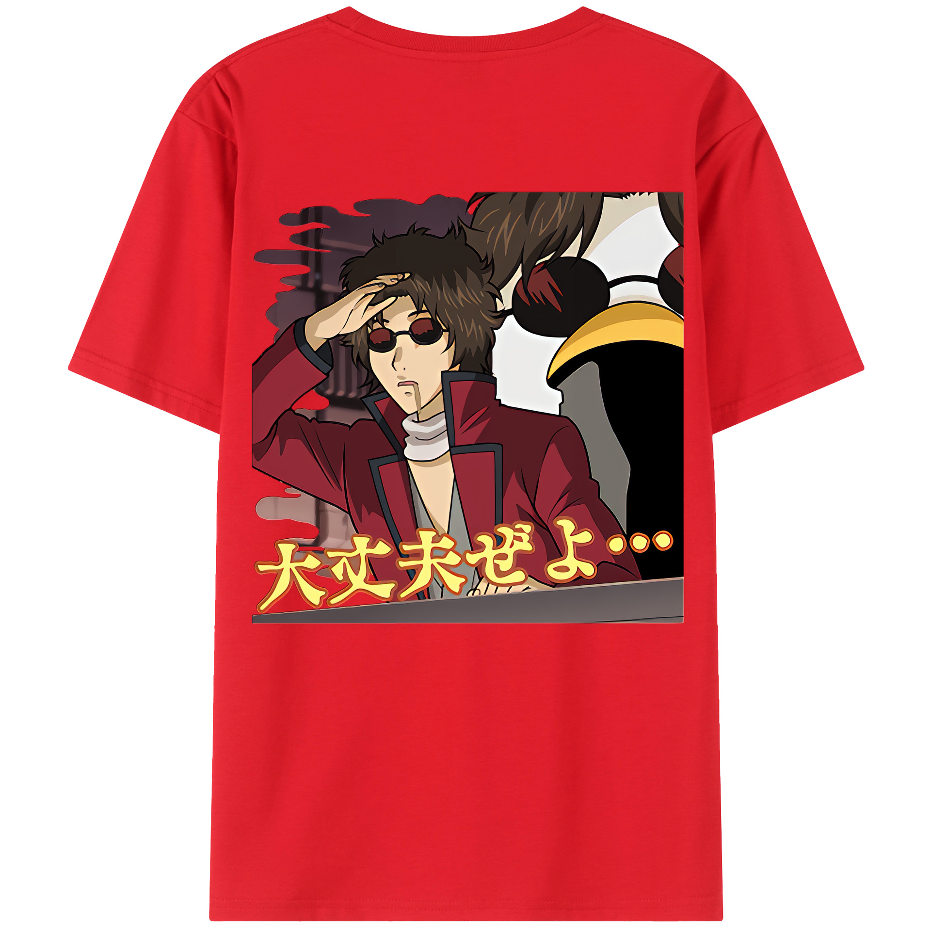 （画像用） ぎんたま 坂田銀時（さかたぎんとき） 神楽 志村新八（しむら しんぱち） GINTAMA Sakata Gintoki Kagura Shimura Shinpachi 綿100％ メンズ半袖Tシャツ（バックプリント） 通気性