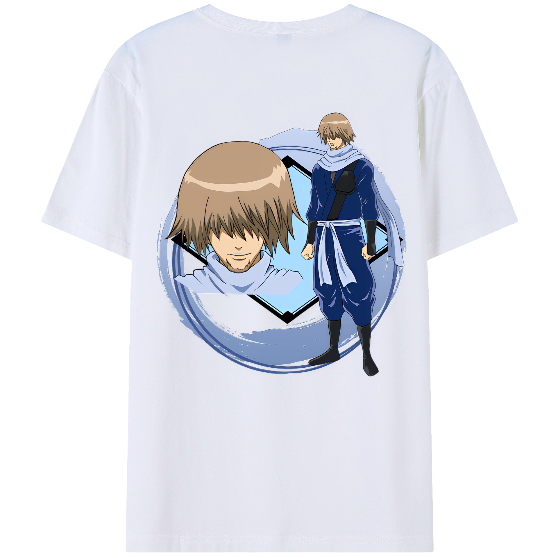 （画像用） ぎんたま 坂田銀時（さかたぎんとき） 神楽 志村新八（しむら しんぱち） GINTAMA Sakata Gintoki Kagura Shimura Shinpachi 綿100％ メンズ半袖Tシャツ（バックプリント） 通気性