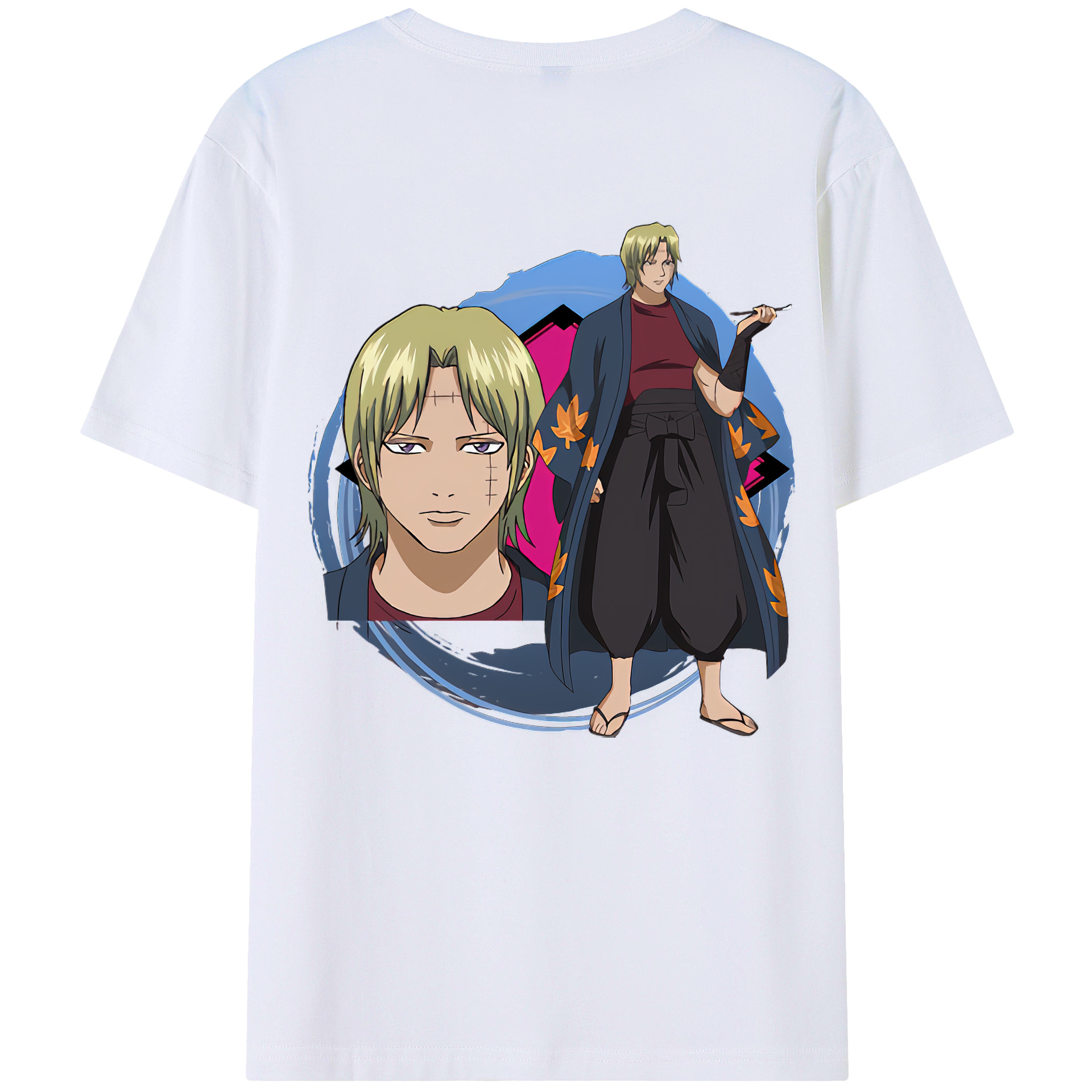 （画像用） ぎんたま 坂田銀時（さかたぎんとき） 神楽 志村新八（しむら しんぱち） GINTAMA Sakata Gintoki Kagura Shimura Shinpachi 綿100％ メンズ半袖Tシャツ（バックプリント） 通気性