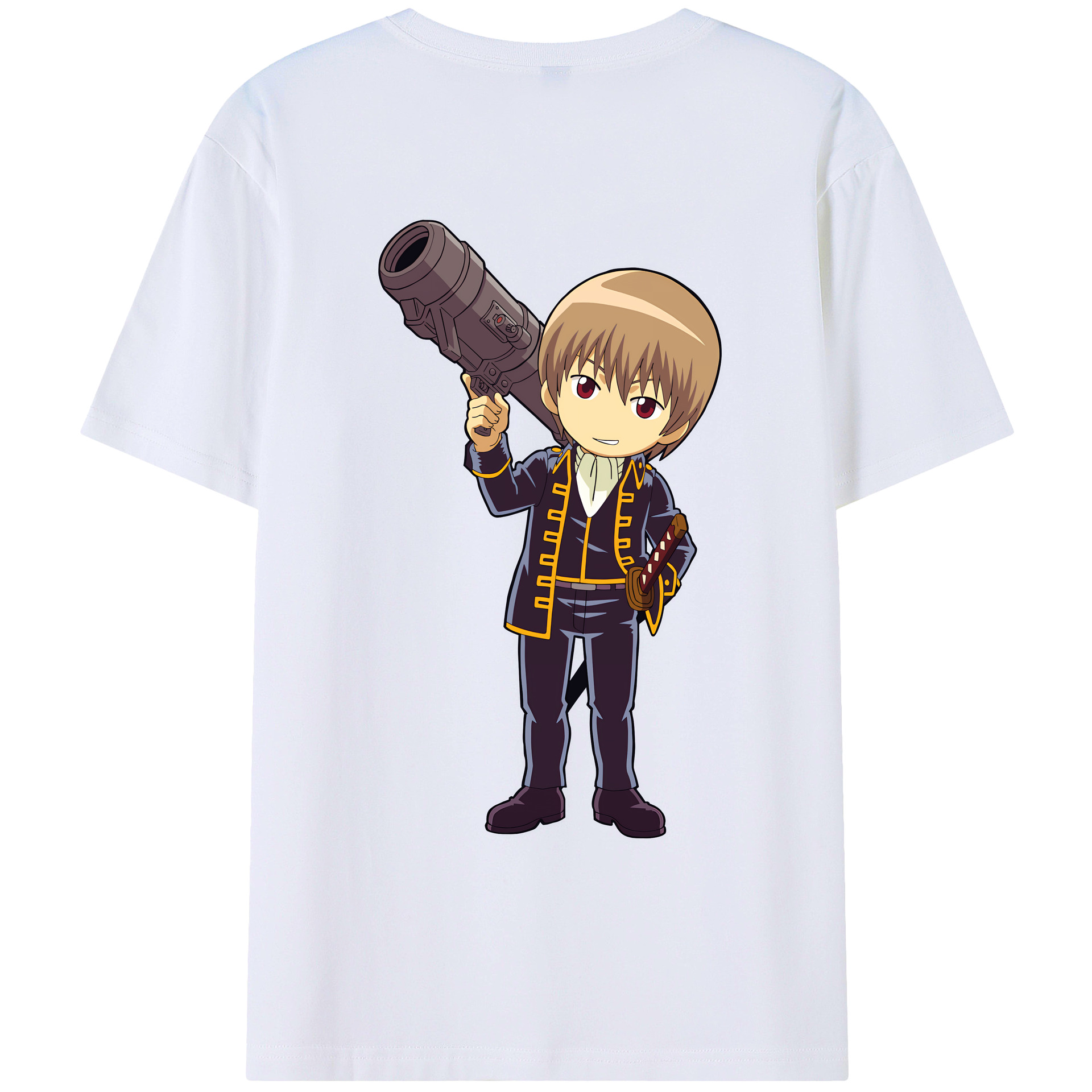 （画像用） ぎんたま 坂田銀時（さかたぎんとき） 神楽 志村新八（しむら しんぱち） GINTAMA Sakata Gintoki Kagura Shimura Shinpachi 綿100％ メンズ半袖Tシャツ（バックプリント） 通気性