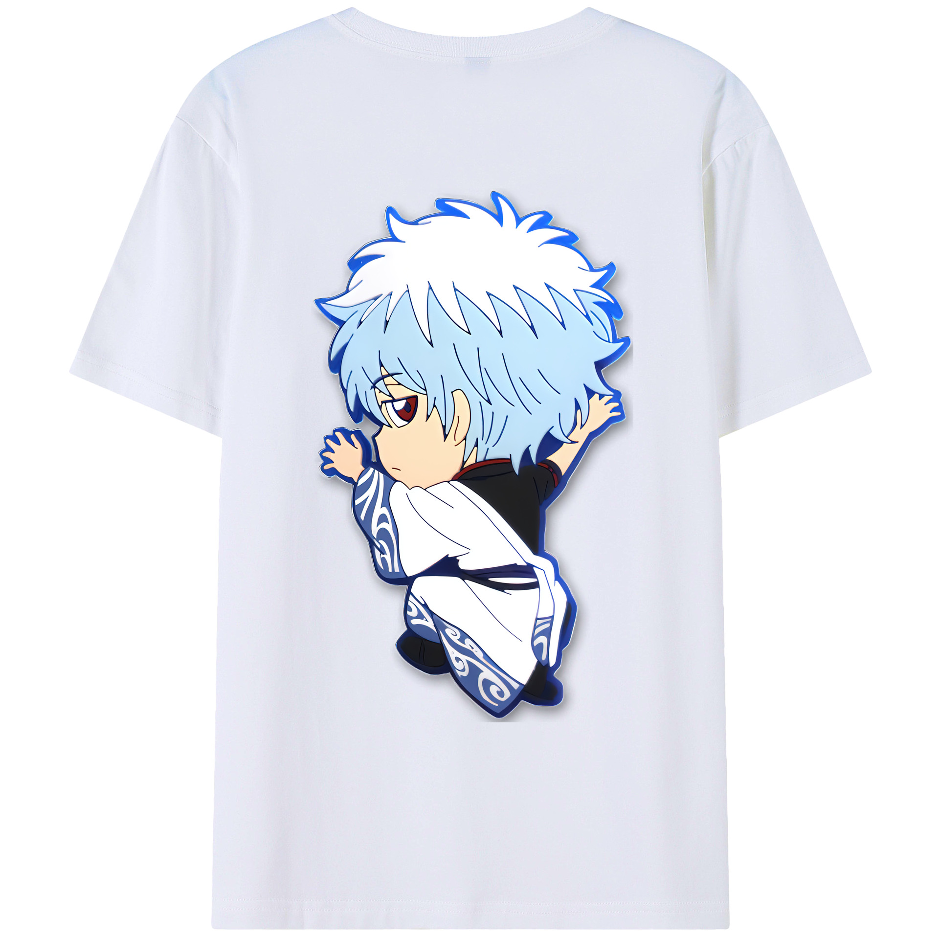 （画像用） ぎんたま 坂田銀時（さかたぎんとき） 神楽 志村新八（しむら しんぱち） GINTAMA Sakata Gintoki Kagura Shimura Shinpachi 綿100％ メンズ半袖Tシャツ（バックプリント） 通気性