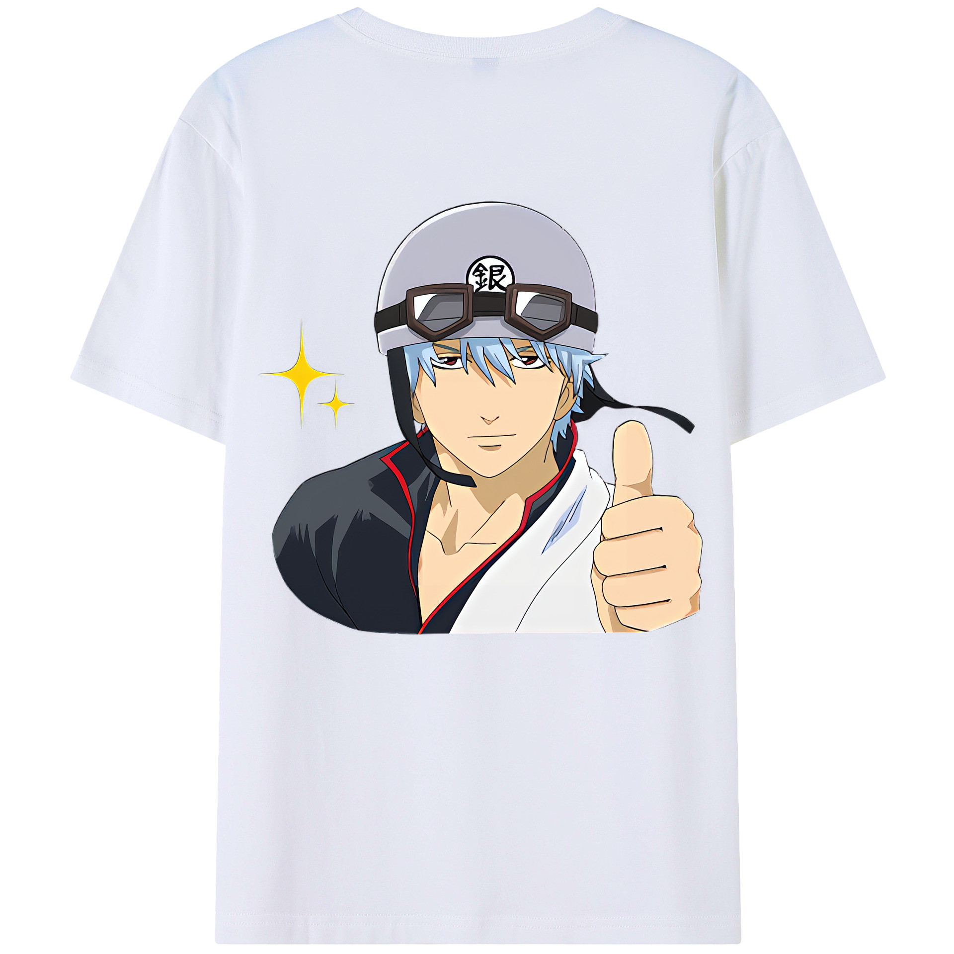 （画像用） ぎんたま 坂田銀時（さかたぎんとき） 神楽 志村新八（しむら しんぱち） GINTAMA Sakata Gintoki Kagura Shimura Shinpachi 綿100％ メンズ半袖Tシャツ（バックプリント） 通気性