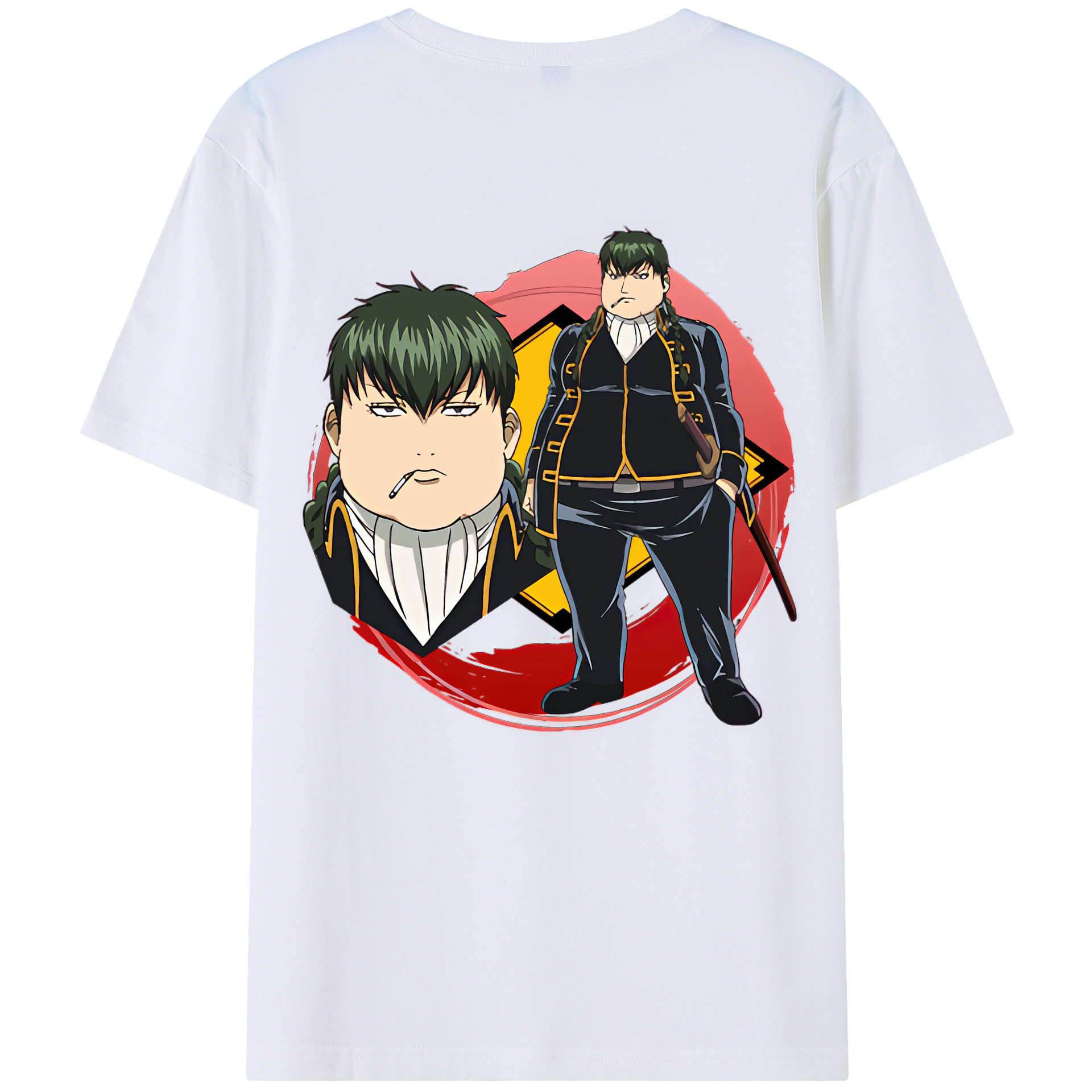 （画像用） ぎんたま 坂田銀時（さかたぎんとき） 神楽 志村新八（しむら しんぱち） GINTAMA Sakata Gintoki Kagura Shimura Shinpachi 綿100％ メンズ半袖Tシャツ（バックプリント） 通気性