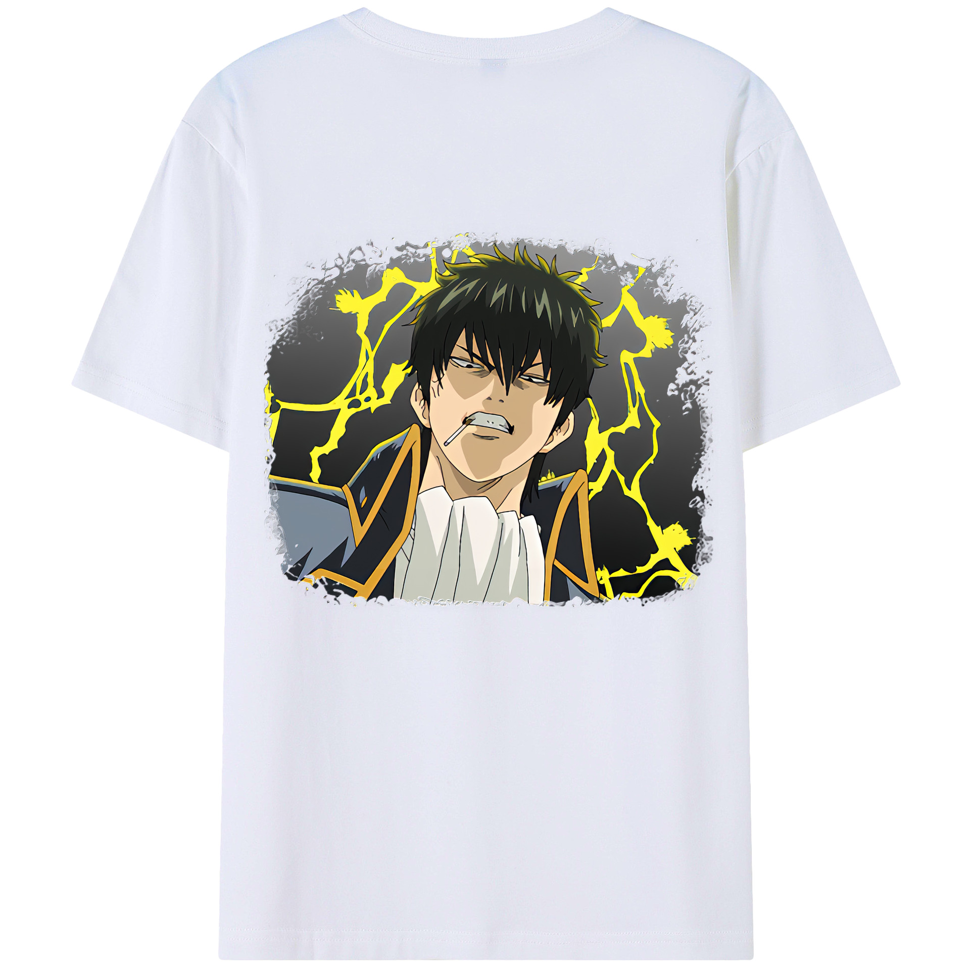 （画像用） ぎんたま 坂田銀時（さかたぎんとき） 神楽 志村新八（しむら しんぱち） GINTAMA Sakata Gintoki Kagura Shimura Shinpachi 綿100％ メンズ半袖Tシャツ（バックプリント） 通気性