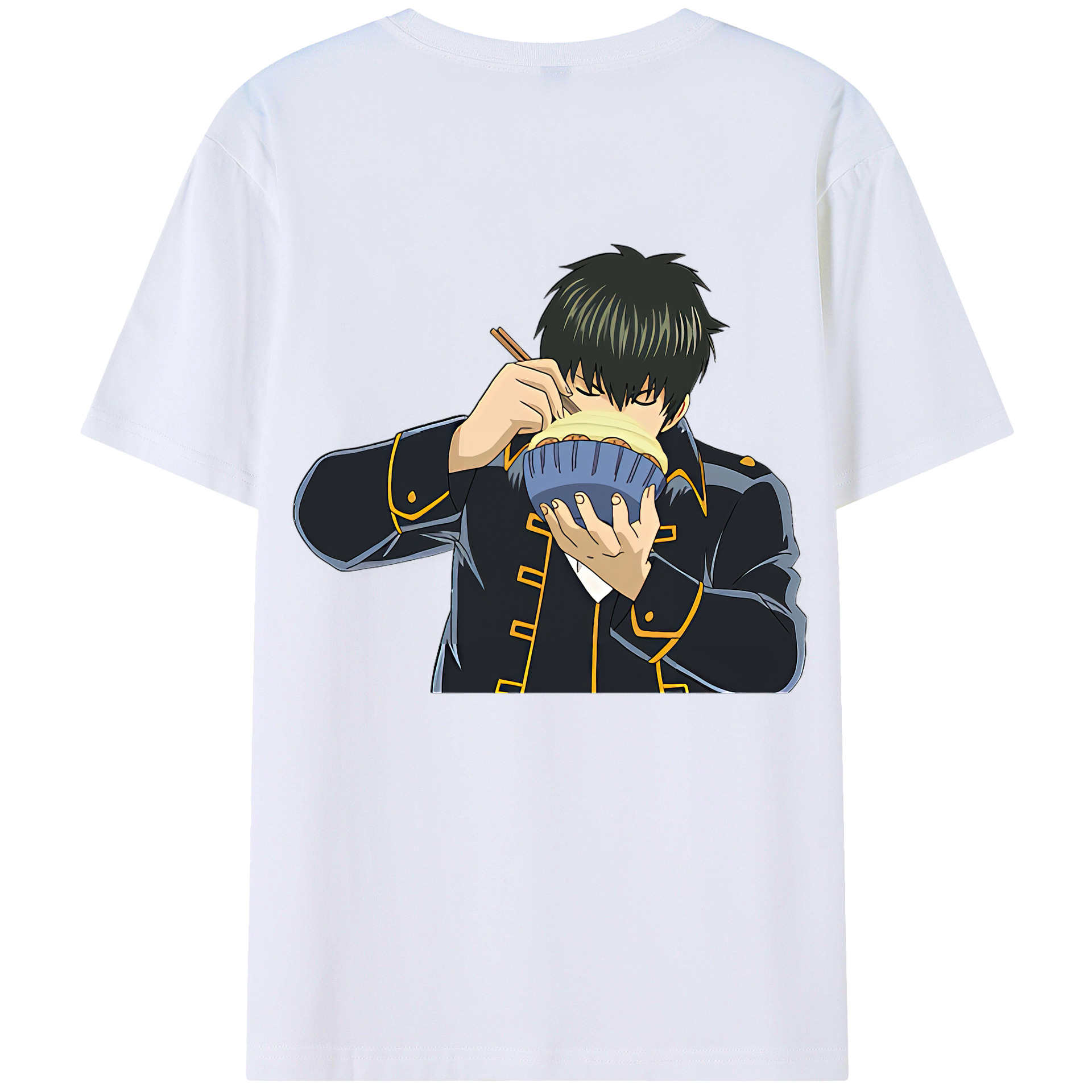 （画像用） ぎんたま 坂田銀時（さかたぎんとき） 神楽 志村新八（しむら しんぱち） GINTAMA Sakata Gintoki Kagura Shimura Shinpachi 綿100％ メンズ半袖Tシャツ（バックプリント） 通気性