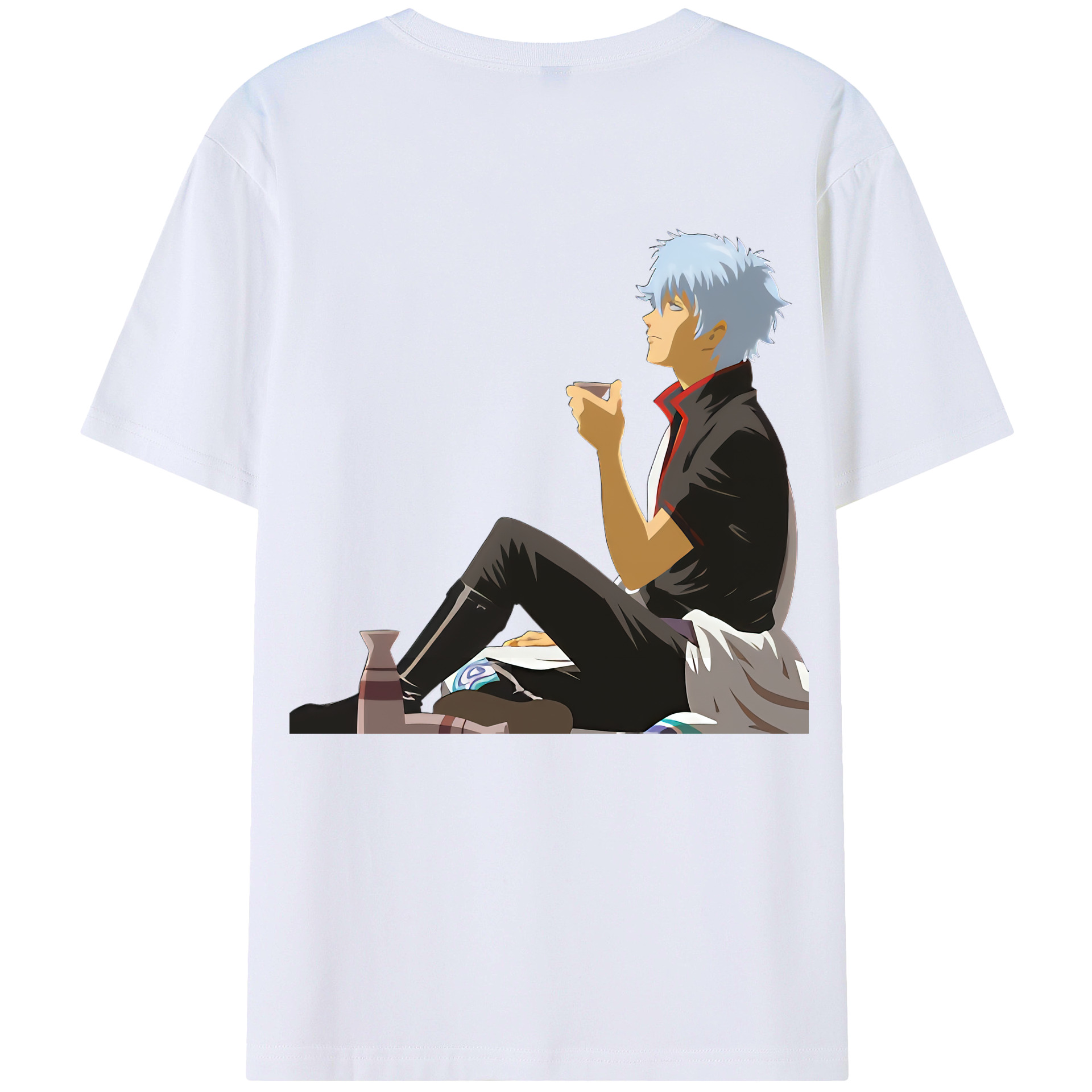 （画像用） ぎんたま 坂田銀時（さかたぎんとき） 神楽 志村新八（しむら しんぱち） GINTAMA Sakata Gintoki Kagura Shimura Shinpachi 綿100％ メンズ半袖Tシャツ（バックプリント） 通気性