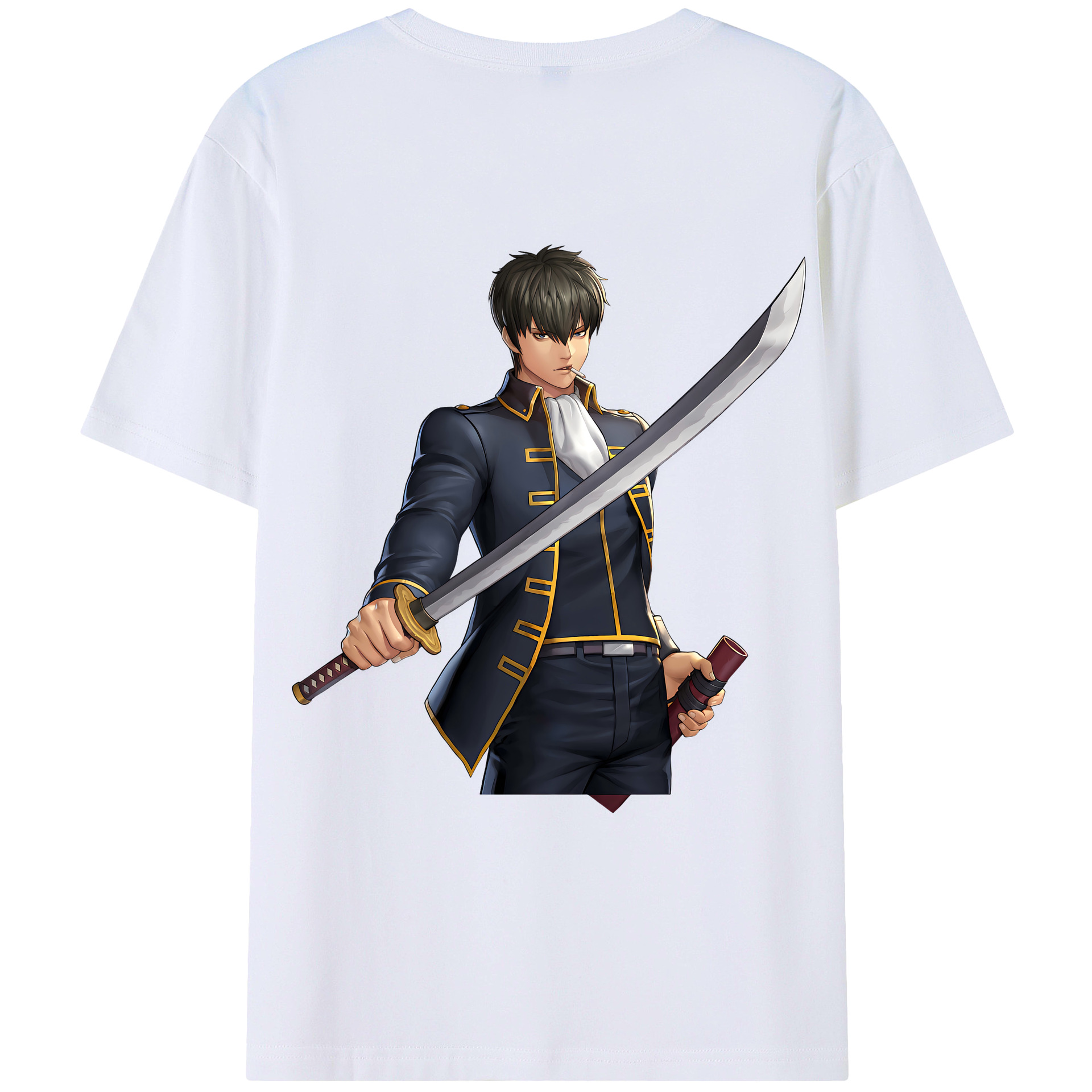 （画像用） ぎんたま 坂田銀時（さかたぎんとき） 神楽 志村新八（しむら しんぱち） GINTAMA Sakata Gintoki Kagura Shimura Shinpachi 綿100％ メンズ半袖Tシャツ（バックプリント） 通気性
