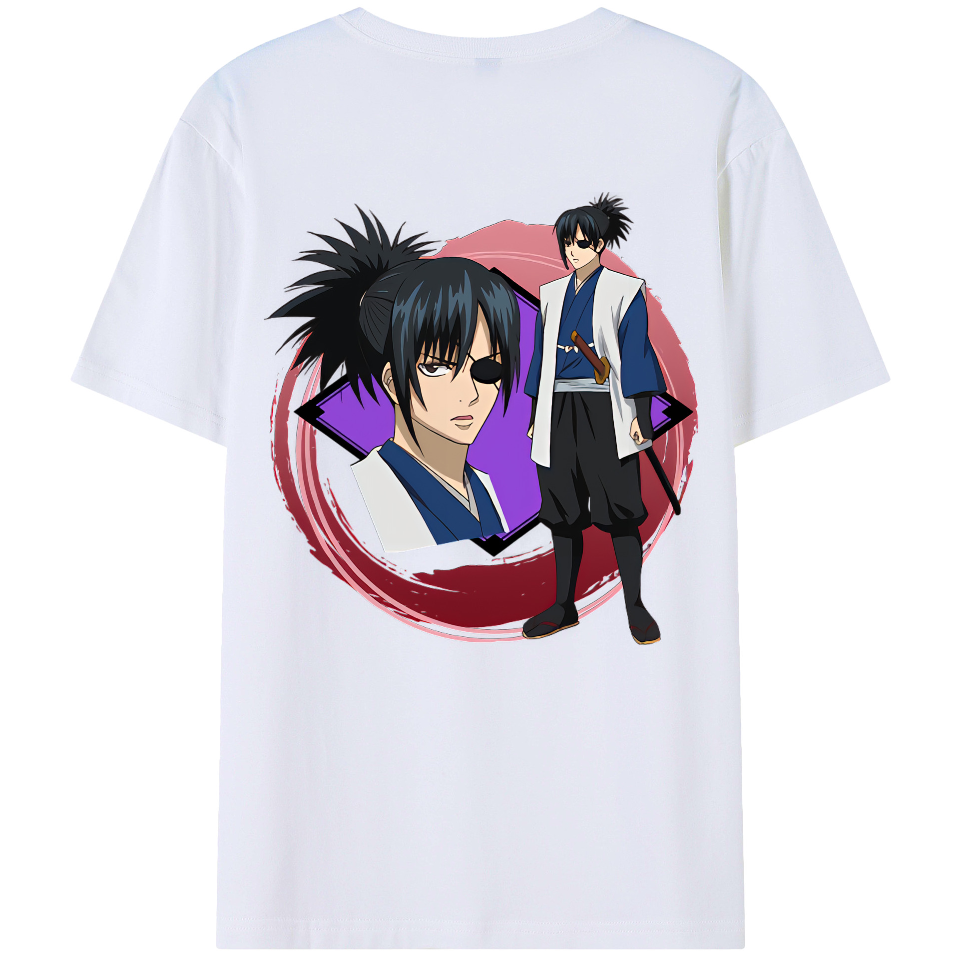 （画像用） ぎんたま 坂田銀時（さかたぎんとき） 神楽 志村新八（しむら しんぱち） GINTAMA Sakata Gintoki Kagura Shimura Shinpachi 綿100％ メンズ半袖Tシャツ（バックプリント） 通気性