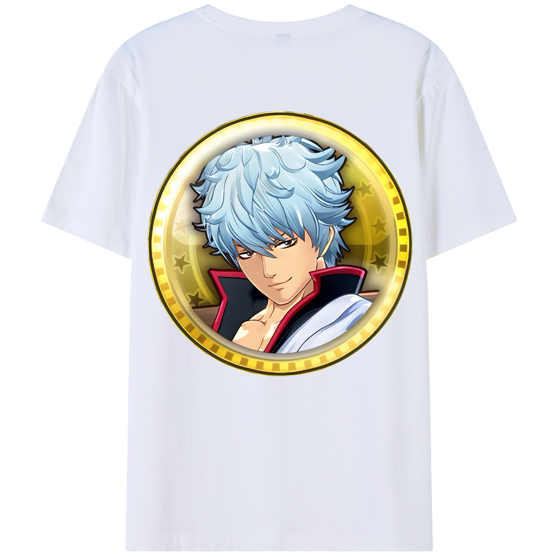 （画像用） ぎんたま 坂田銀時（さかたぎんとき） 神楽 志村新八（しむら しんぱち） GINTAMA Sakata Gintoki Kagura Shimura Shinpachi 綿100％ メンズ半袖Tシャツ（バックプリント） 通気性