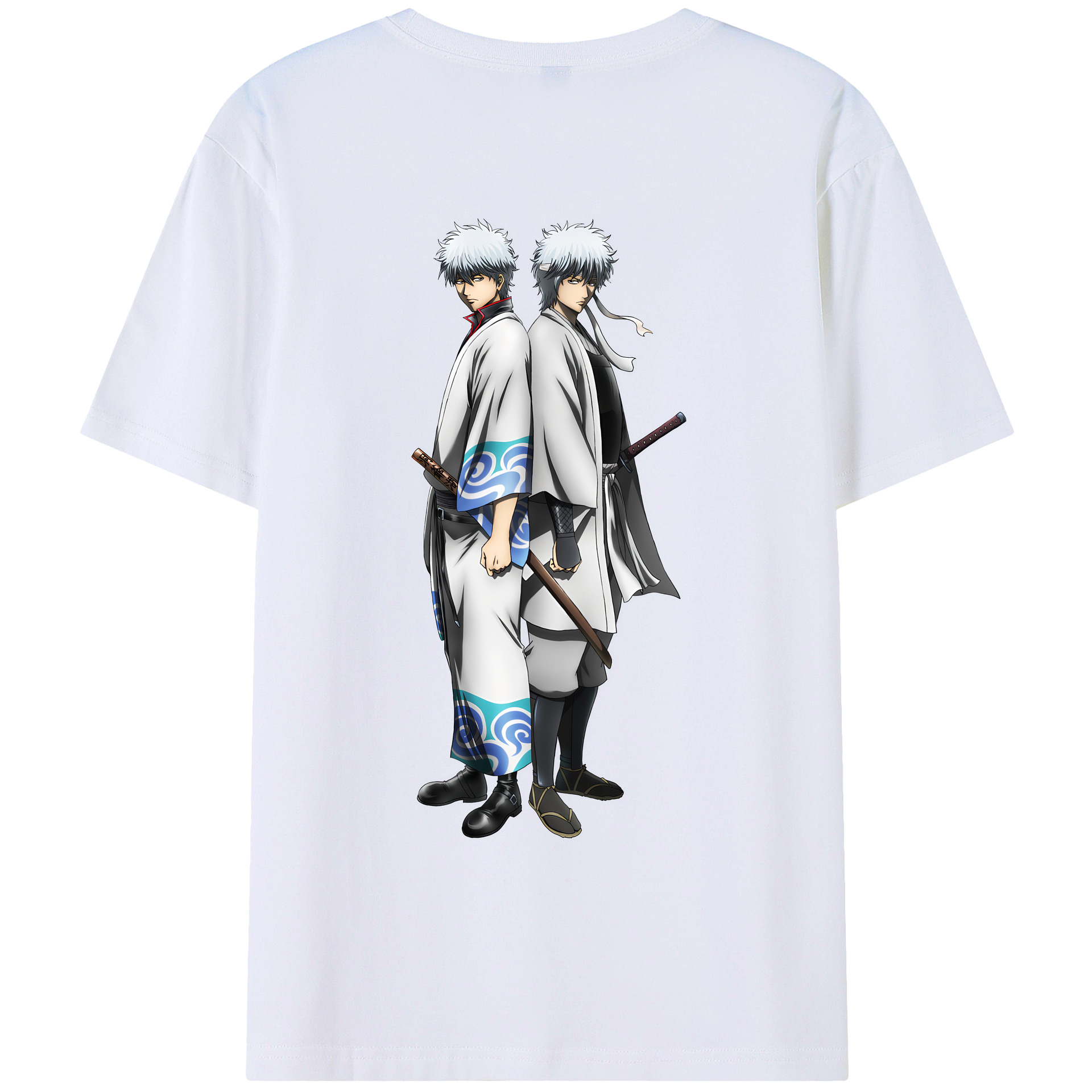 （画像用） ぎんたま 坂田銀時（さかたぎんとき） 神楽 志村新八（しむら しんぱち） GINTAMA Sakata Gintoki Kagura Shimura Shinpachi 綿100％ メンズ半袖Tシャツ（バックプリント） 通気性