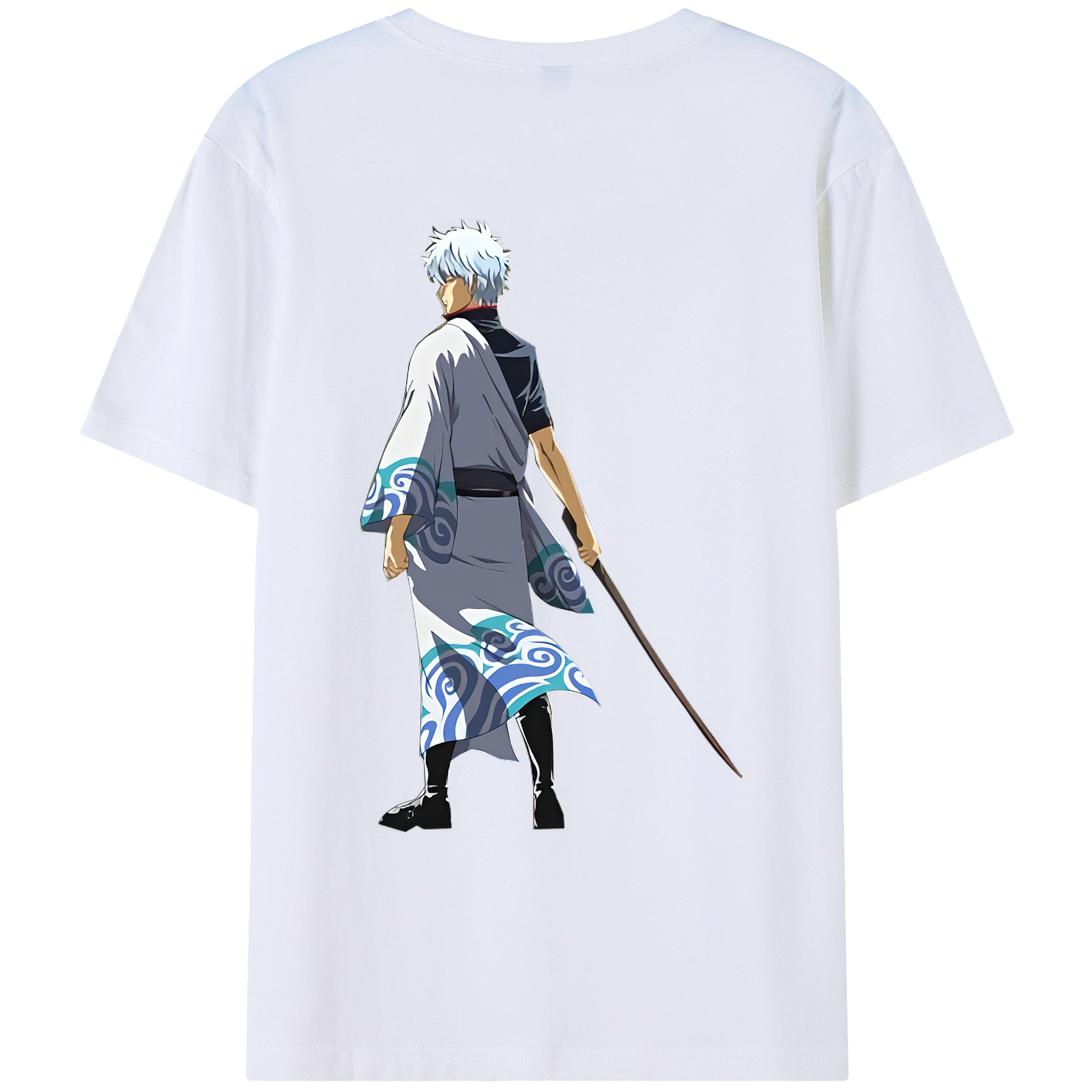 （画像用） ぎんたま 坂田銀時（さかたぎんとき） 神楽 志村新八（しむら しんぱち） GINTAMA Sakata Gintoki Kagura Shimura Shinpachi 綿100％ メンズ半袖Tシャツ（バックプリント） 通気性