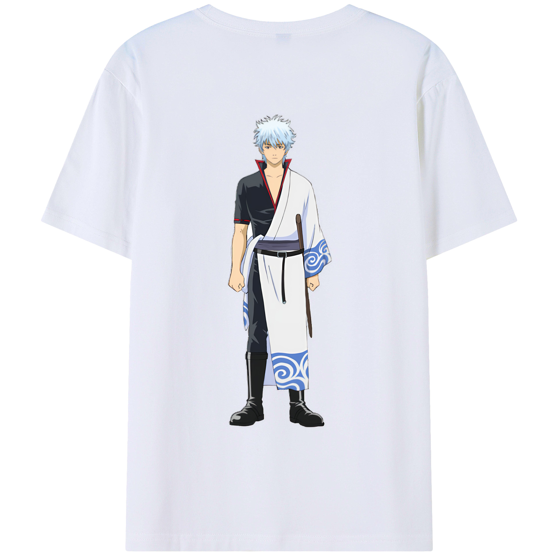（画像用） ぎんたま 坂田銀時（さかたぎんとき） 神楽 志村新八（しむら しんぱち） GINTAMA Sakata Gintoki Kagura Shimura Shinpachi 綿100％ メンズ半袖Tシャツ（バックプリント） 通気性