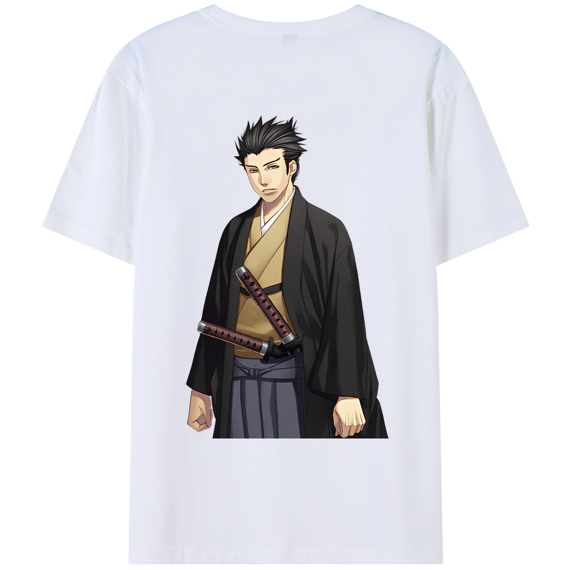 （画像用） ぎんたま 坂田銀時（さかたぎんとき） 神楽 志村新八（しむら しんぱち） GINTAMA Sakata Gintoki Kagura Shimura Shinpachi 綿100％ メンズ半袖Tシャツ（バックプリント） 通気性
