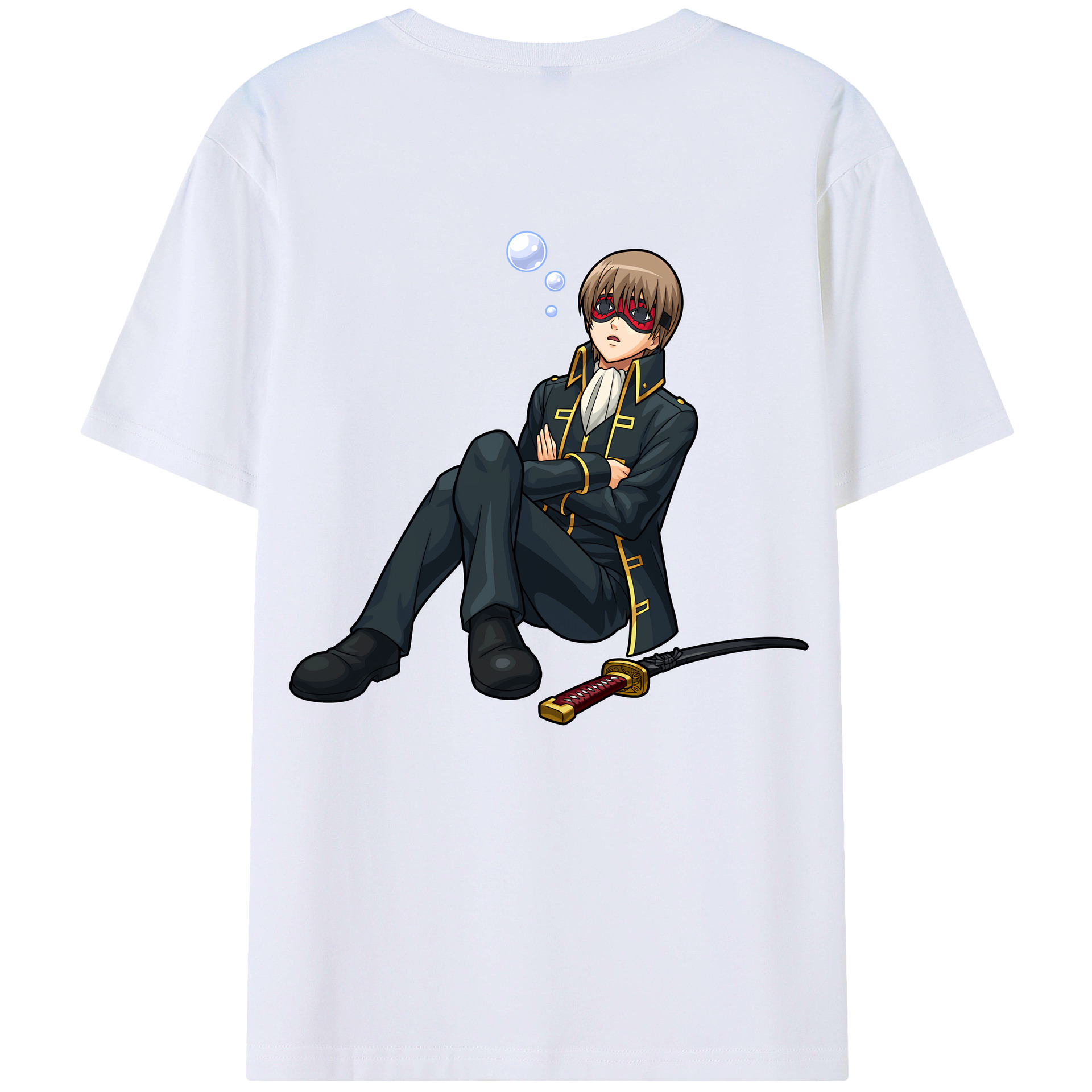 （画像用） ぎんたま 坂田銀時（さかたぎんとき） 神楽 志村新八（しむら しんぱち） GINTAMA Sakata Gintoki Kagura Shimura Shinpachi 綿100％ メンズ半袖Tシャツ（バックプリント） 通気性