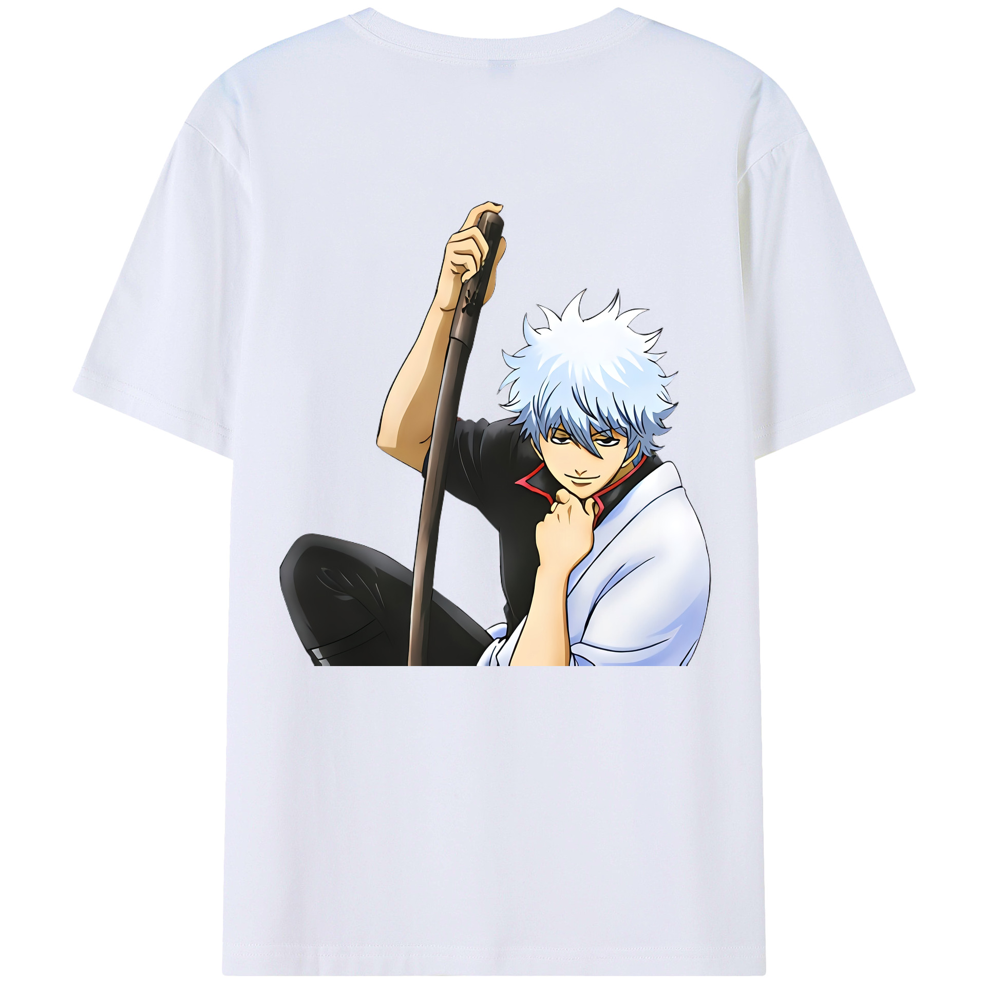 （画像用） ぎんたま 坂田銀時（さかたぎんとき） 神楽 志村新八（しむら しんぱち） GINTAMA Sakata Gintoki Kagura Shimura Shinpachi 綿100％ メンズ半袖Tシャツ（バックプリント） 通気性